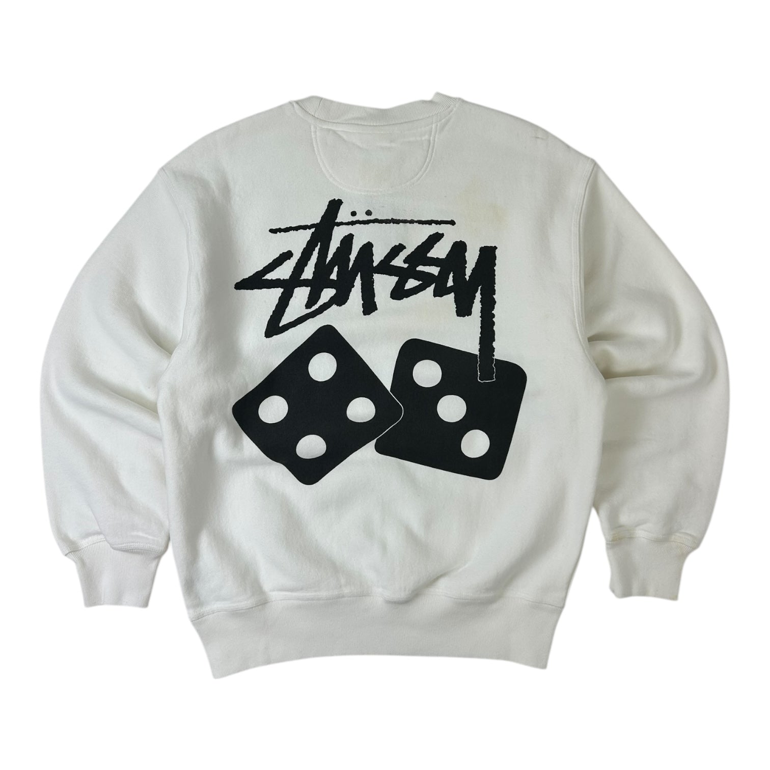 STUSSY 23AW DICE FUZZY CREW Size M 美品 STUSSY 23AW DICE FUZZY CREW BLUE ニット M Stussy Dice Fuzzy Crew