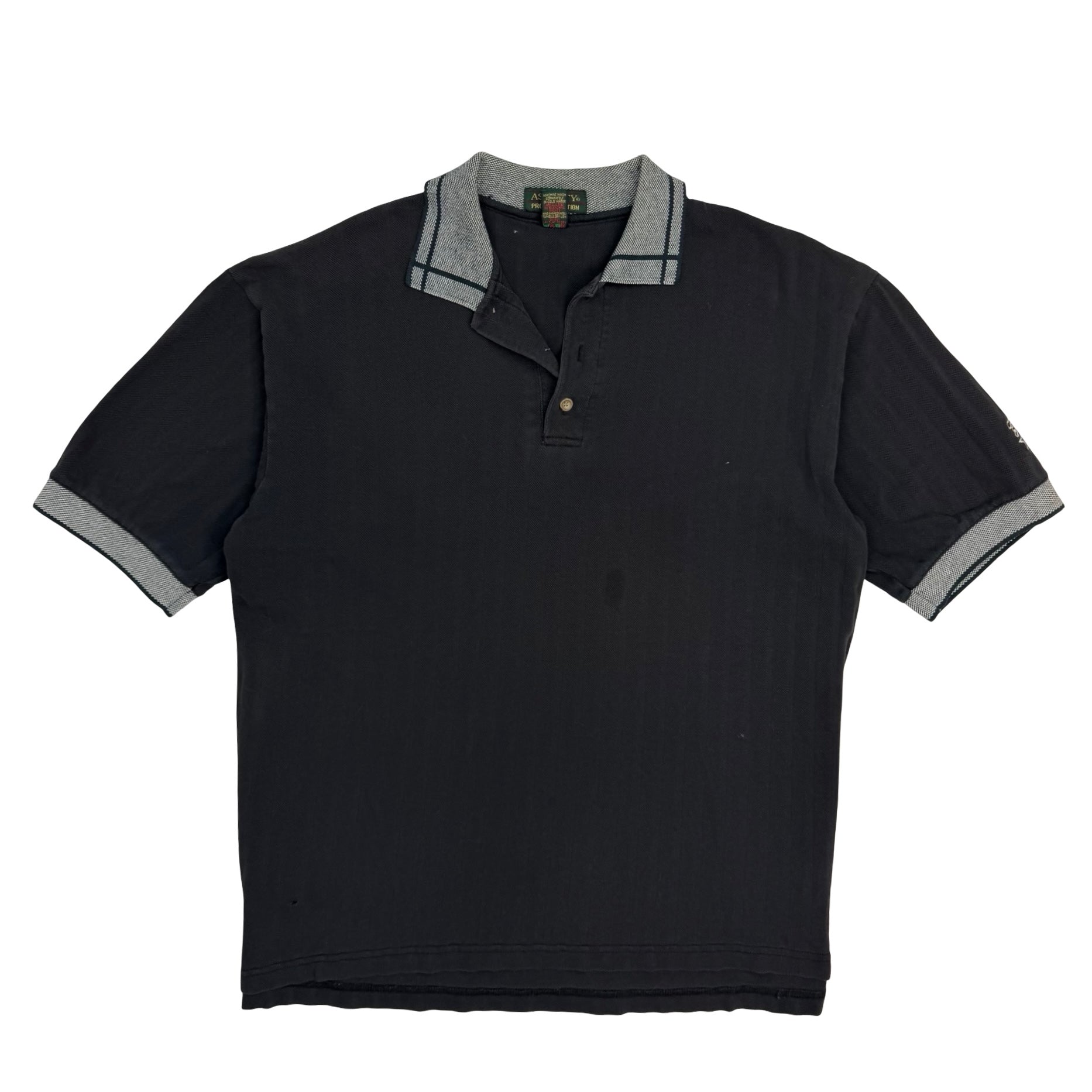Vintage Ash City Pro Collection Polo Shirt Black