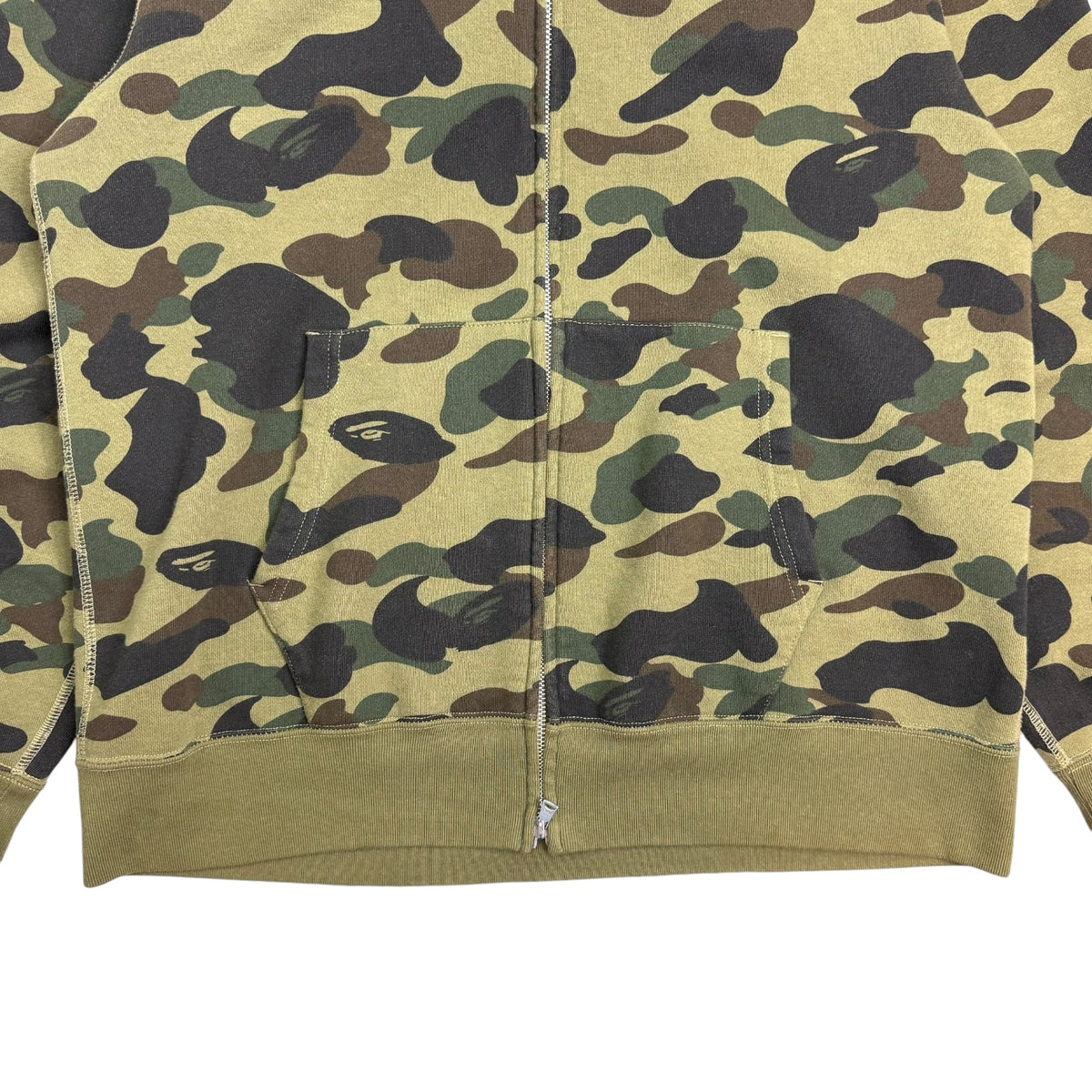 A Bathing Ape BAPE 1st Camo Full Zip Shark Hoodie Green