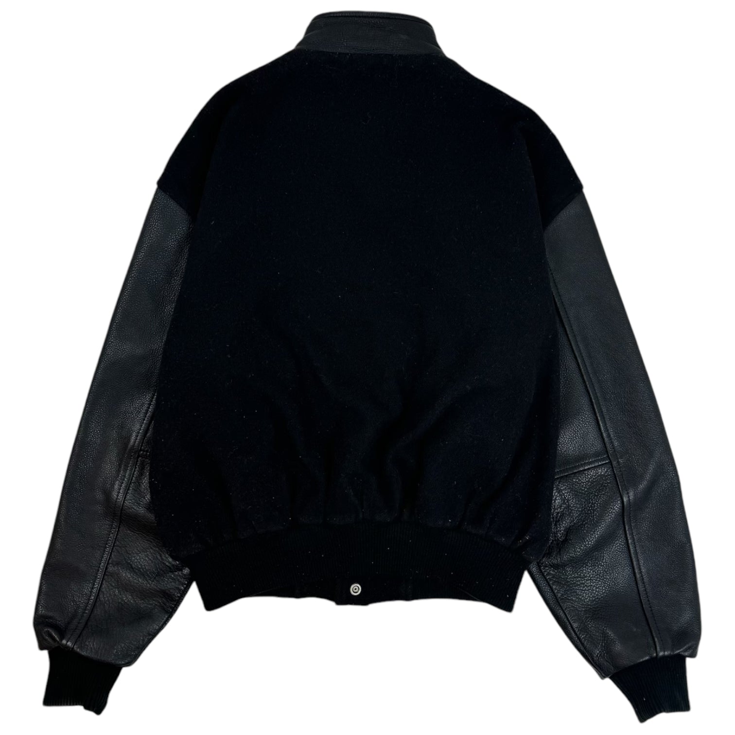 Vintage Mercedes Benz Wool Varsity Jacket Black