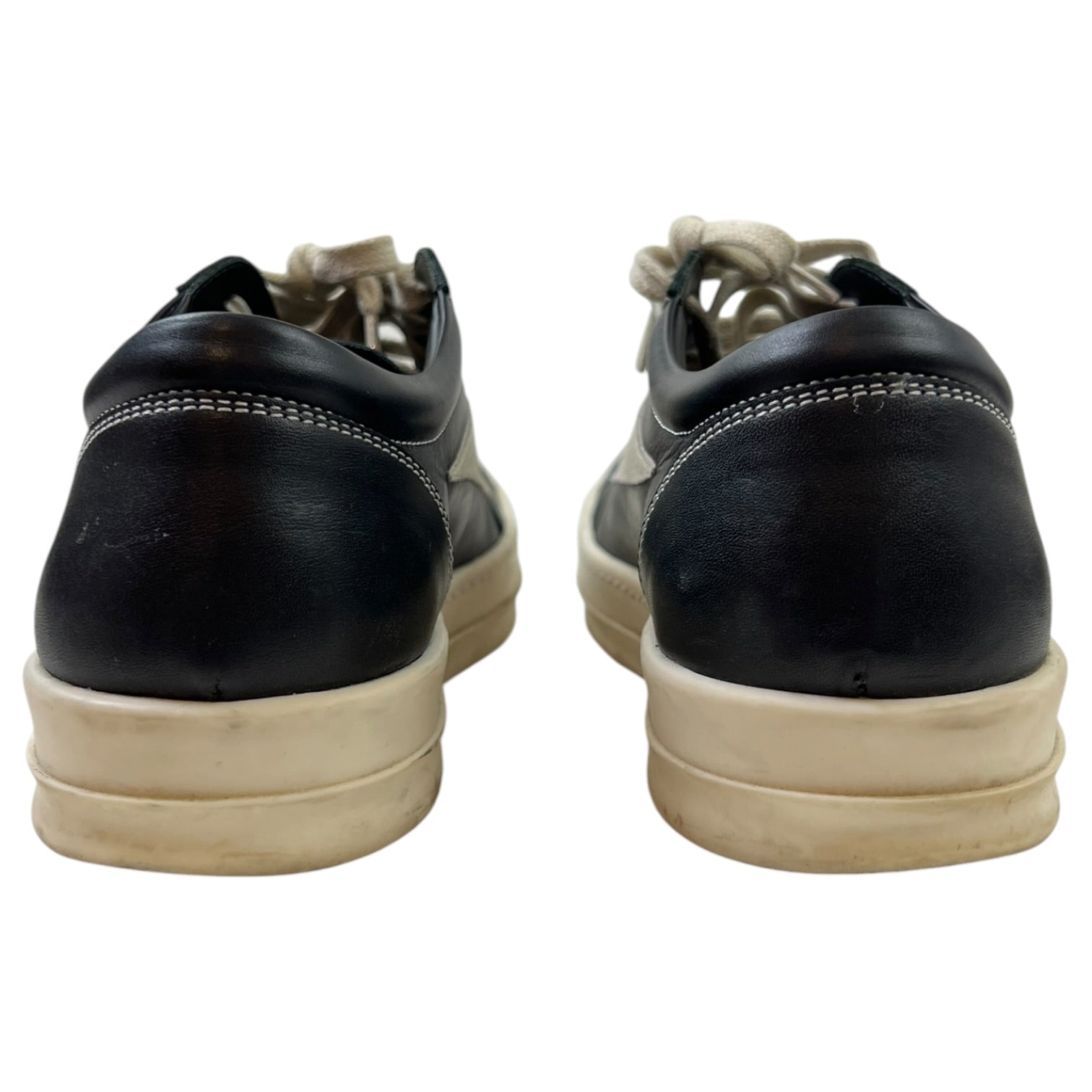 Rick Owen’s Vintage Low Top Sneaker Black and Milk Leather