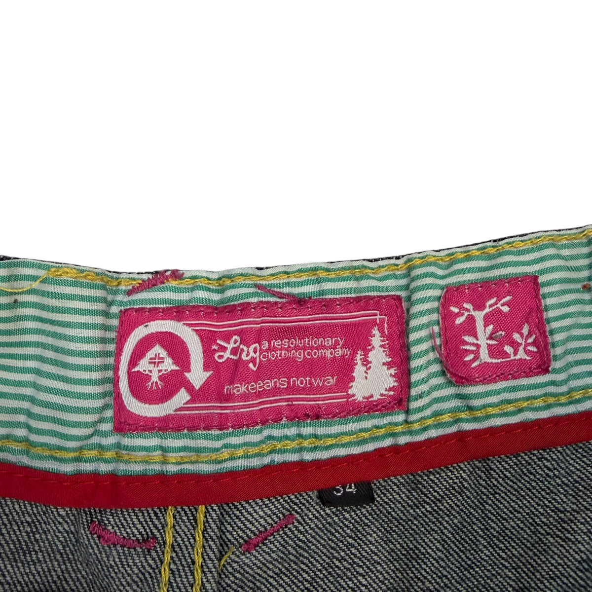 Vintage LRG Embroidered Sugar Skull Raw Denim Jeans Indigo
