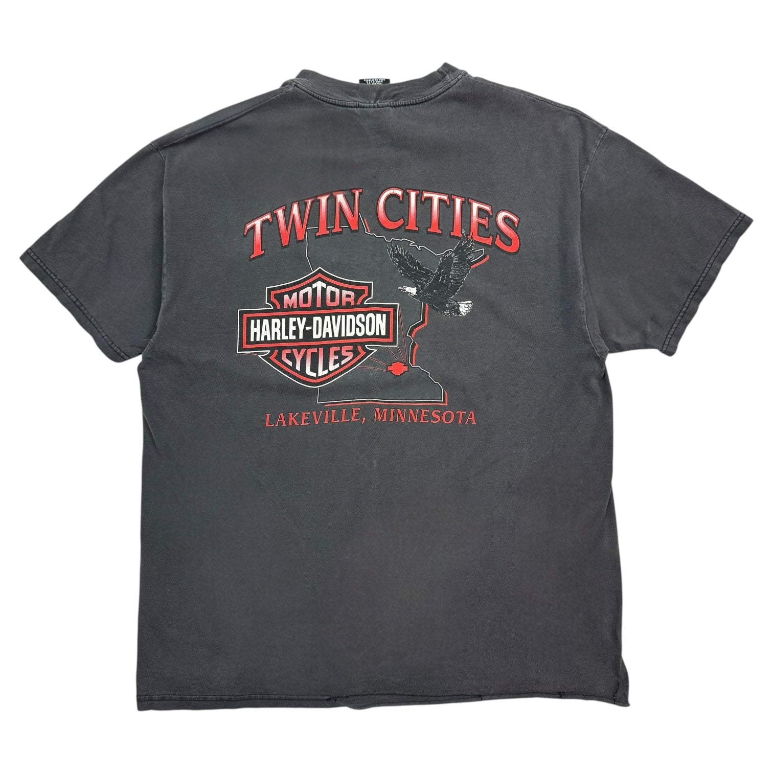 Vintage Harley Davidson Of Lakeville Tee Faded Black