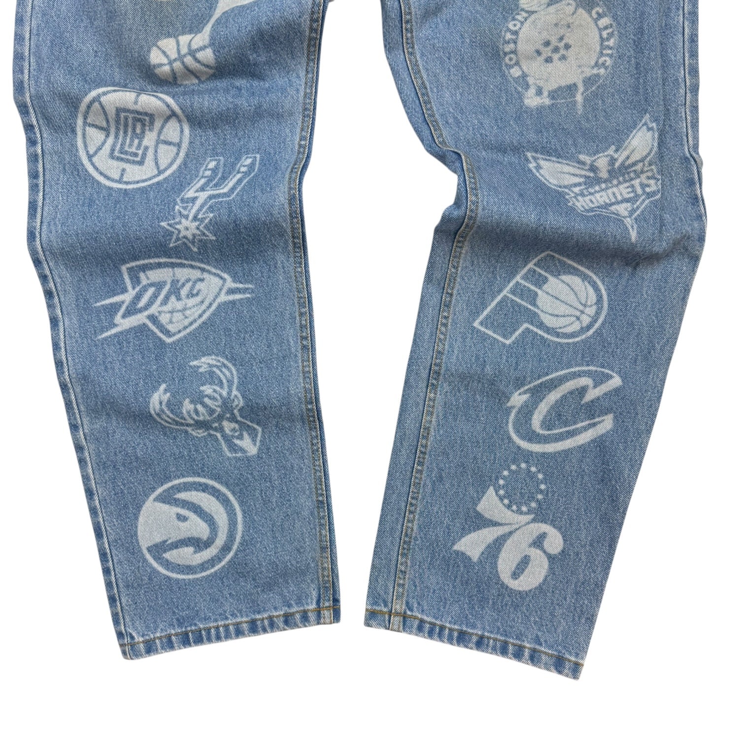 Octobers Very Own NBA Logo Denim Pants Light Wash