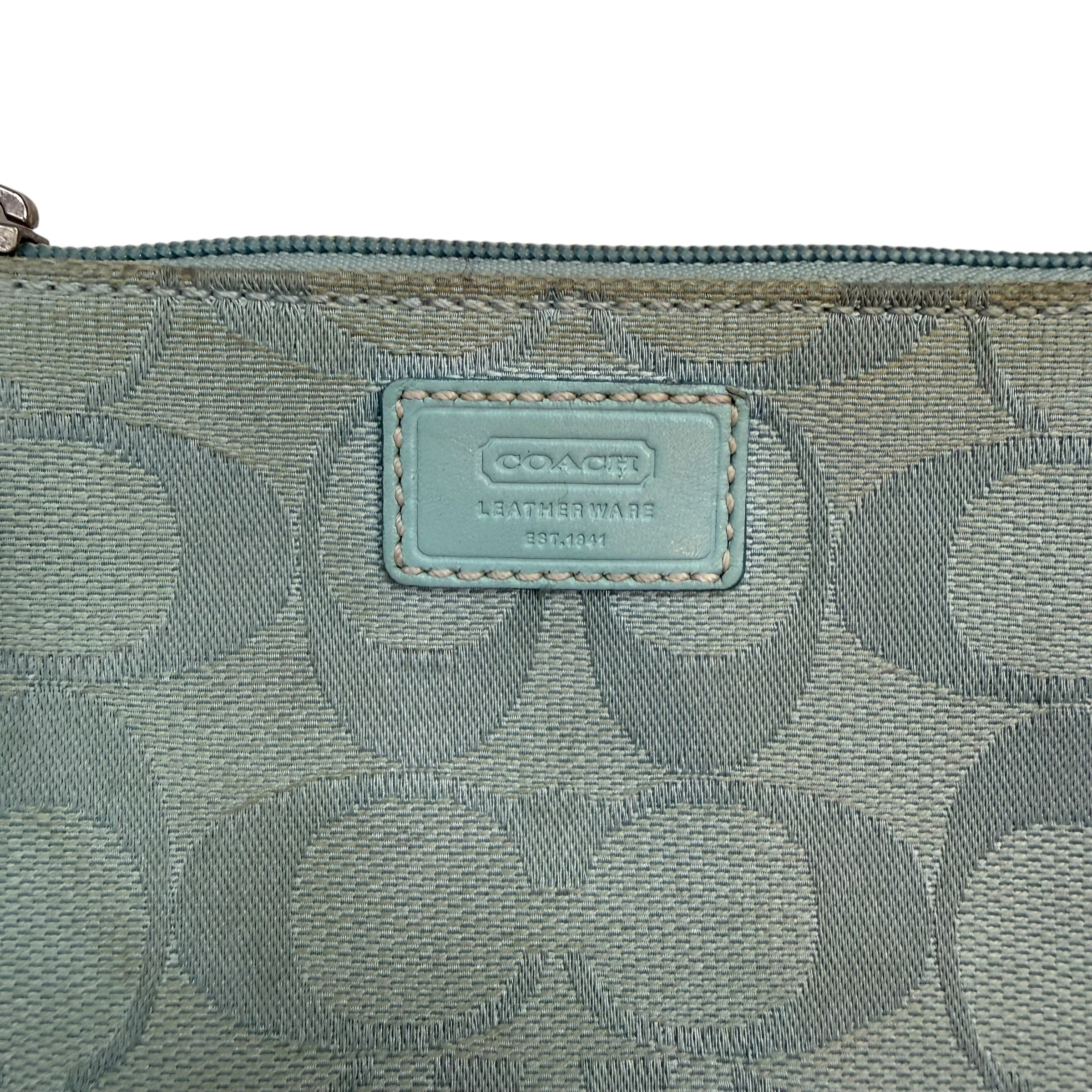 (W) Vintage Coach Coin Pouch Turquoise