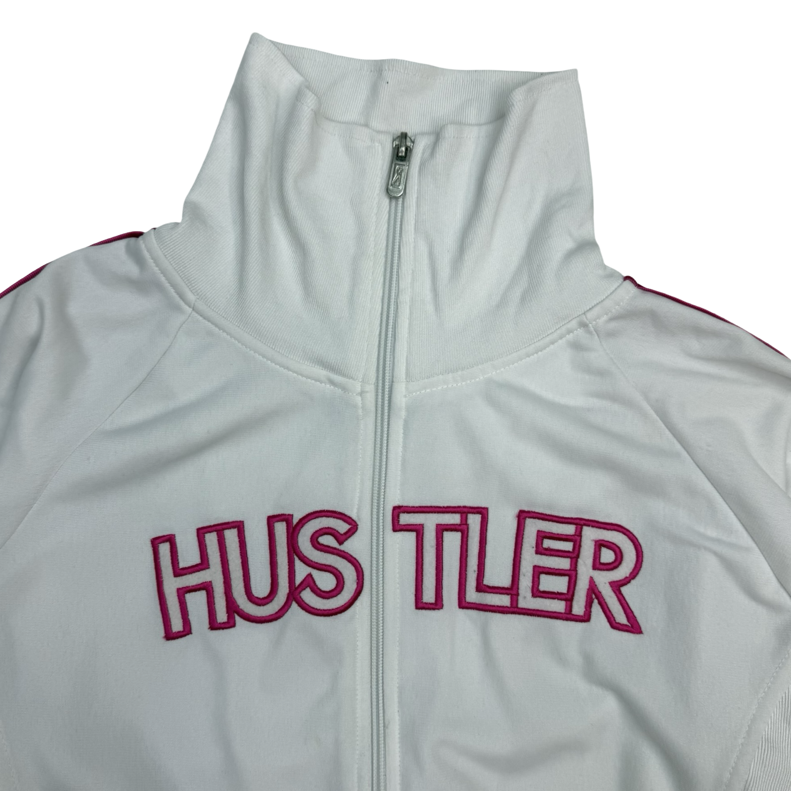 (W) Vintage Hustlers Cropped Track Jacket White/Pink