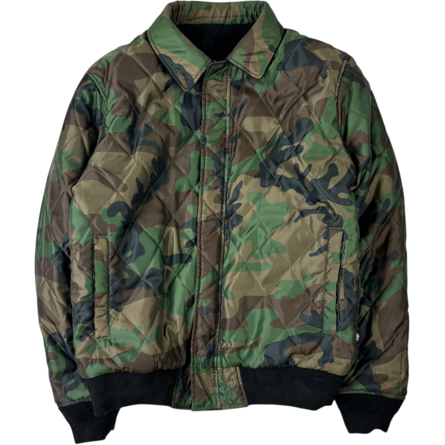 Stussy Boiled Wool Reversible Camo Bomber Jacket