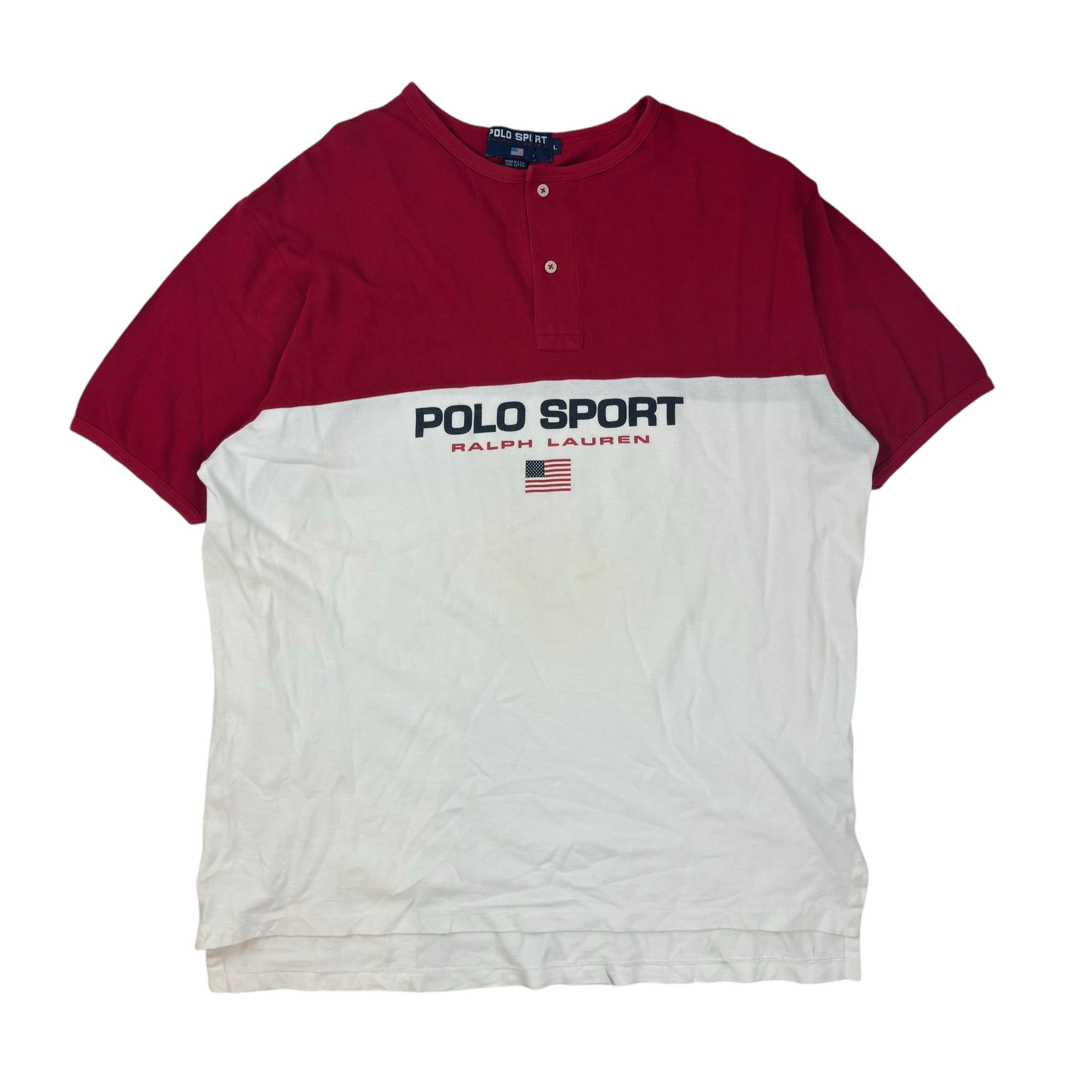 Vintage Ralph Lauren Polo Sport Colour Block T-Shirt White