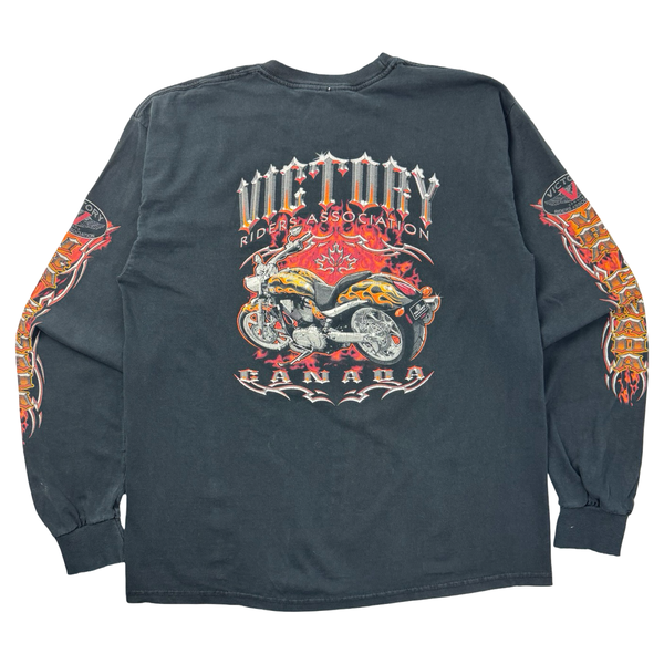 Vintage Canada Biker Flame Sleeve Shirt