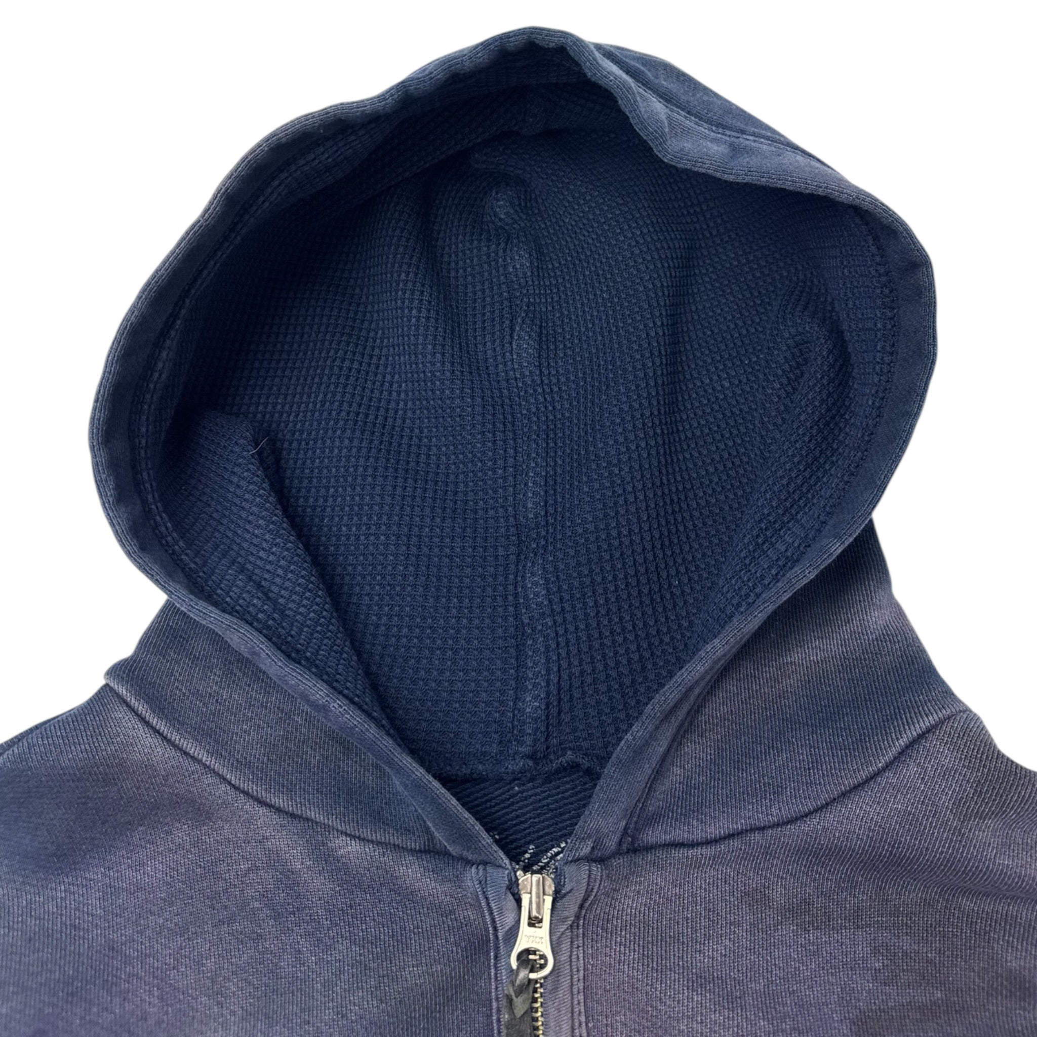 Y2K The Great China Wall Zip Up Hoodie Blue Camo