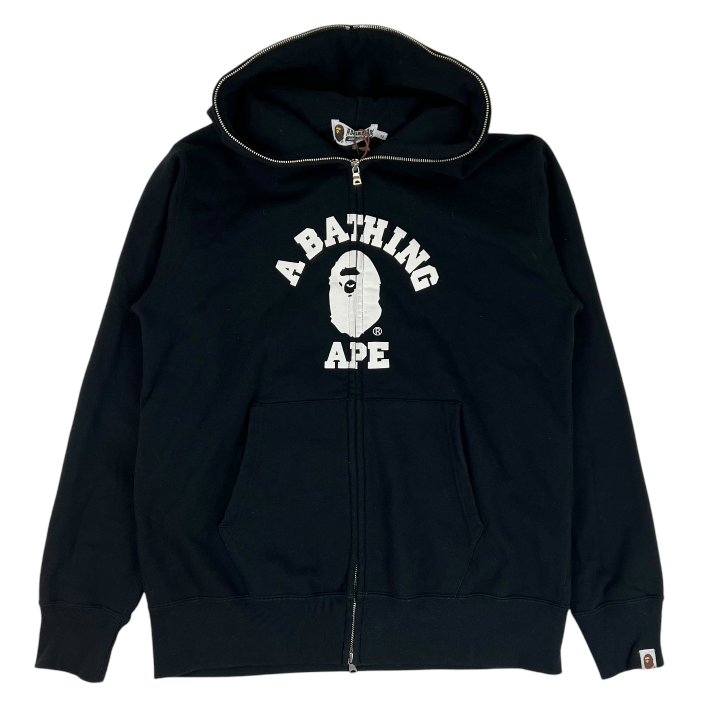 BAPE College Full-Zip Logo Hoodie Black