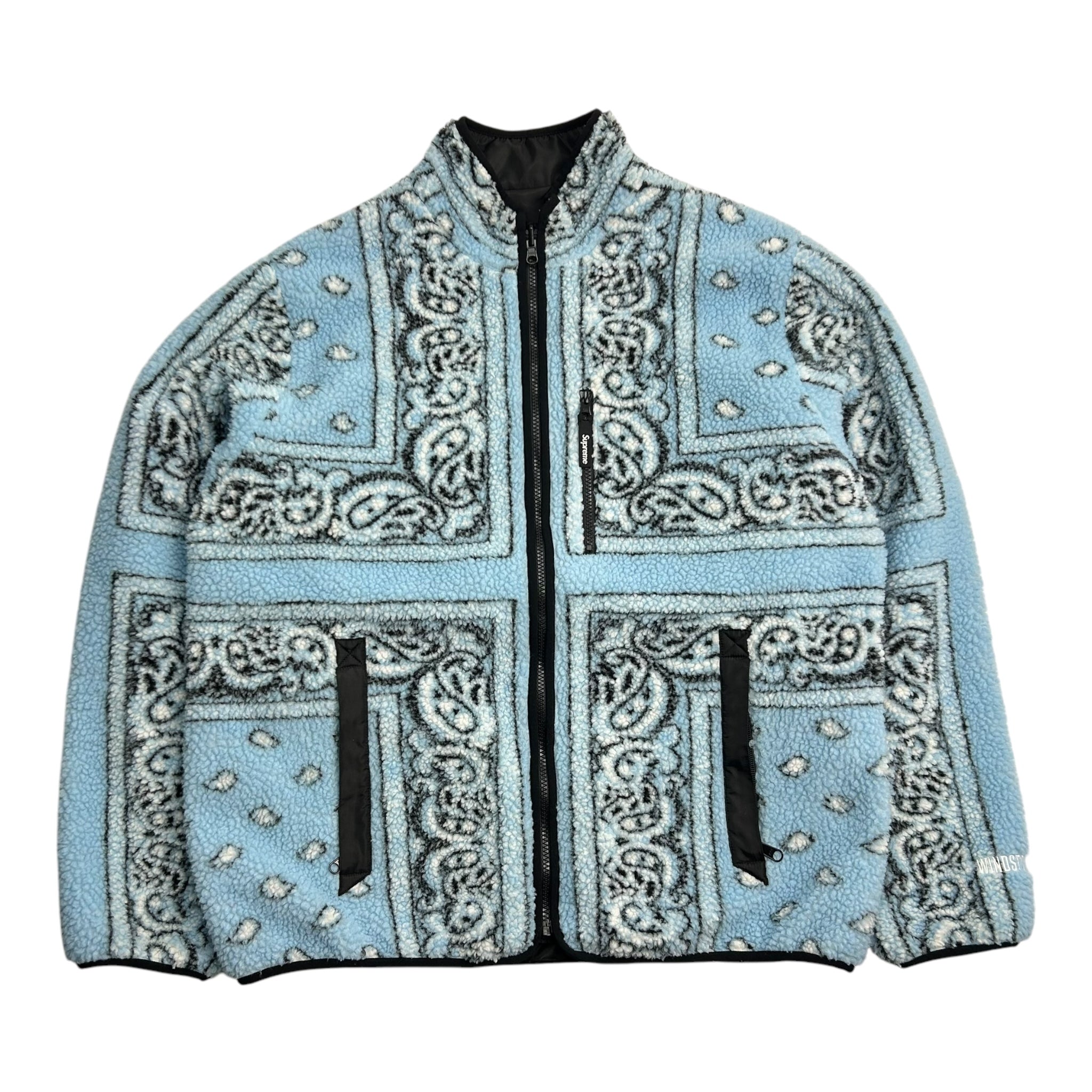 Supreme Reversible Bandana Fleece Jacket Blue