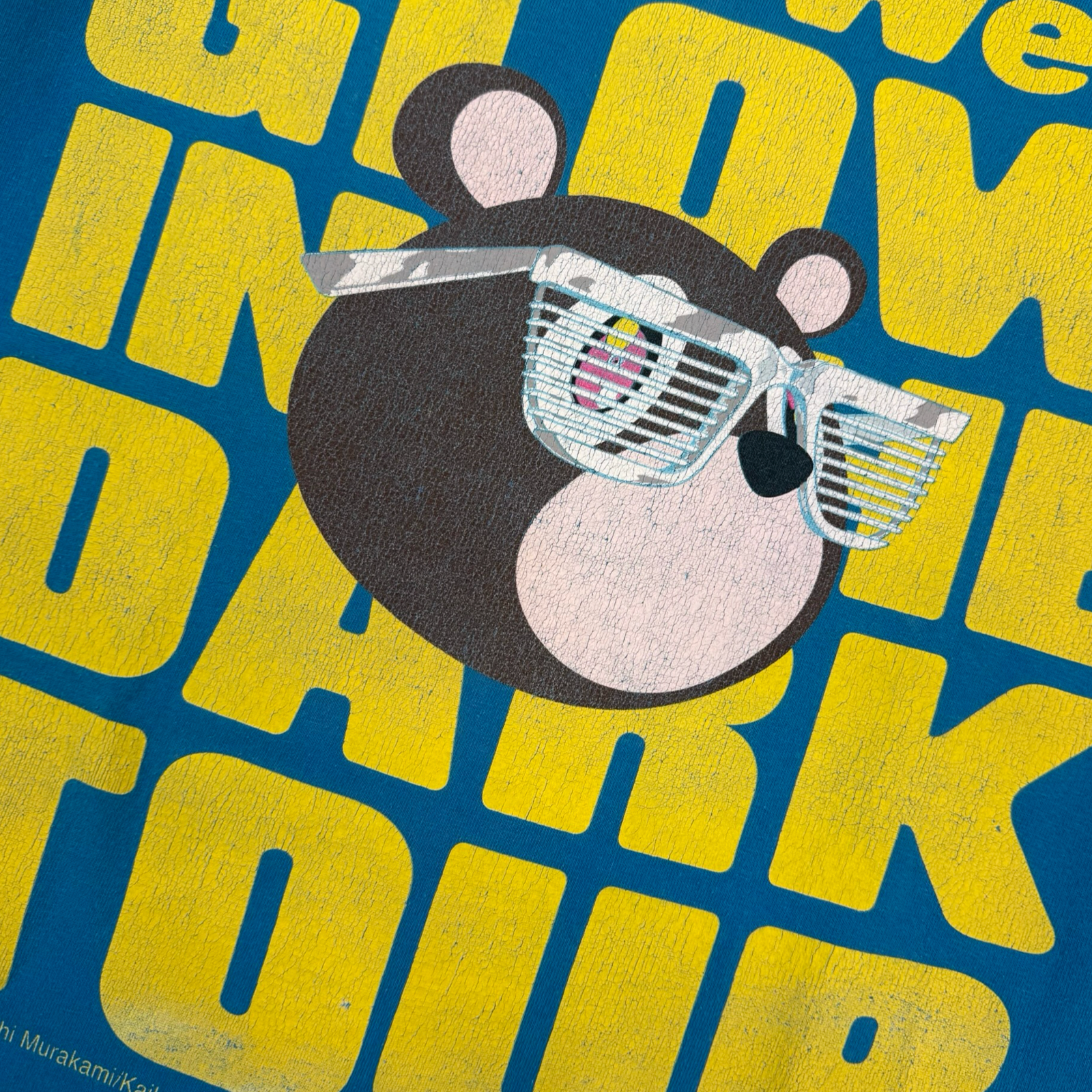 2007 Kanye West Takashi Murakami Glow In The Dark Tour Tee Blue