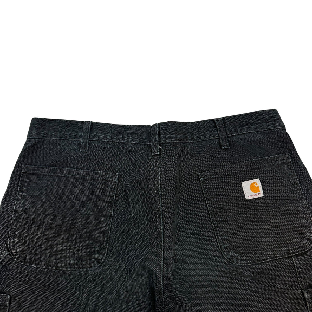 Vintage Carhartt Double Knee Blanket Lined Paint Splattered Pants Black
