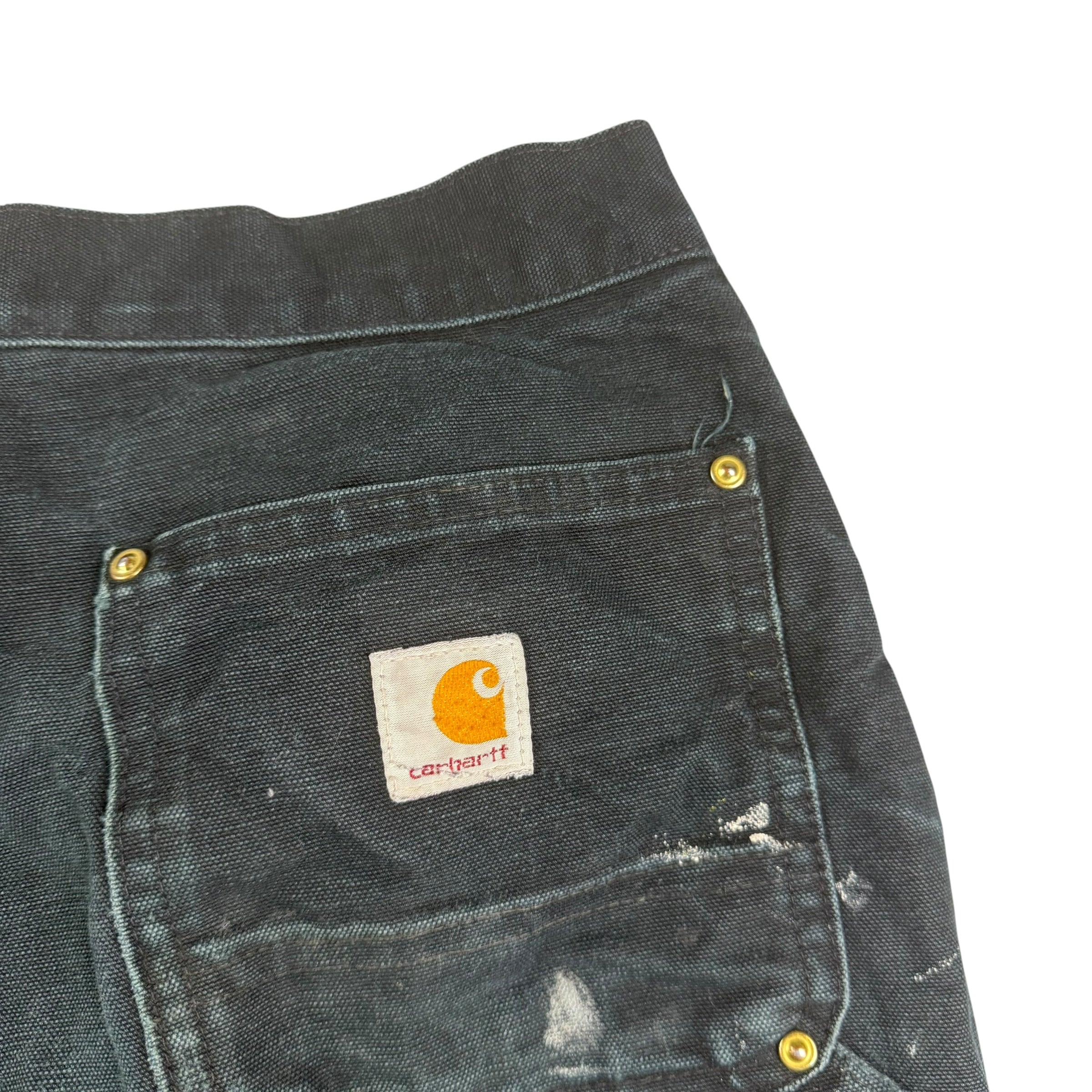 Vintage Carhartt Double Knee Paint Splattered Pants Black