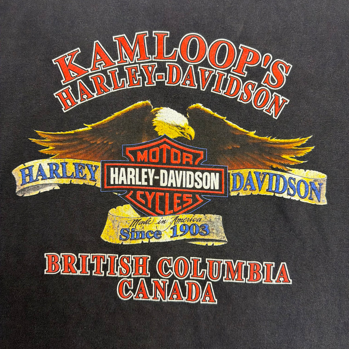 1995 Harley Davidson Dragon Vs Eagle Kamloops Tee Black