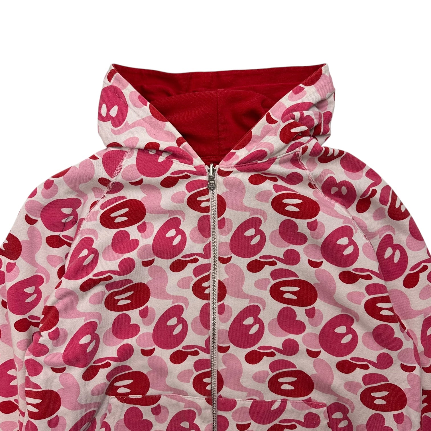 Bape Baby Milo ABC Reversible Zip Up Hoodie Pink/Red