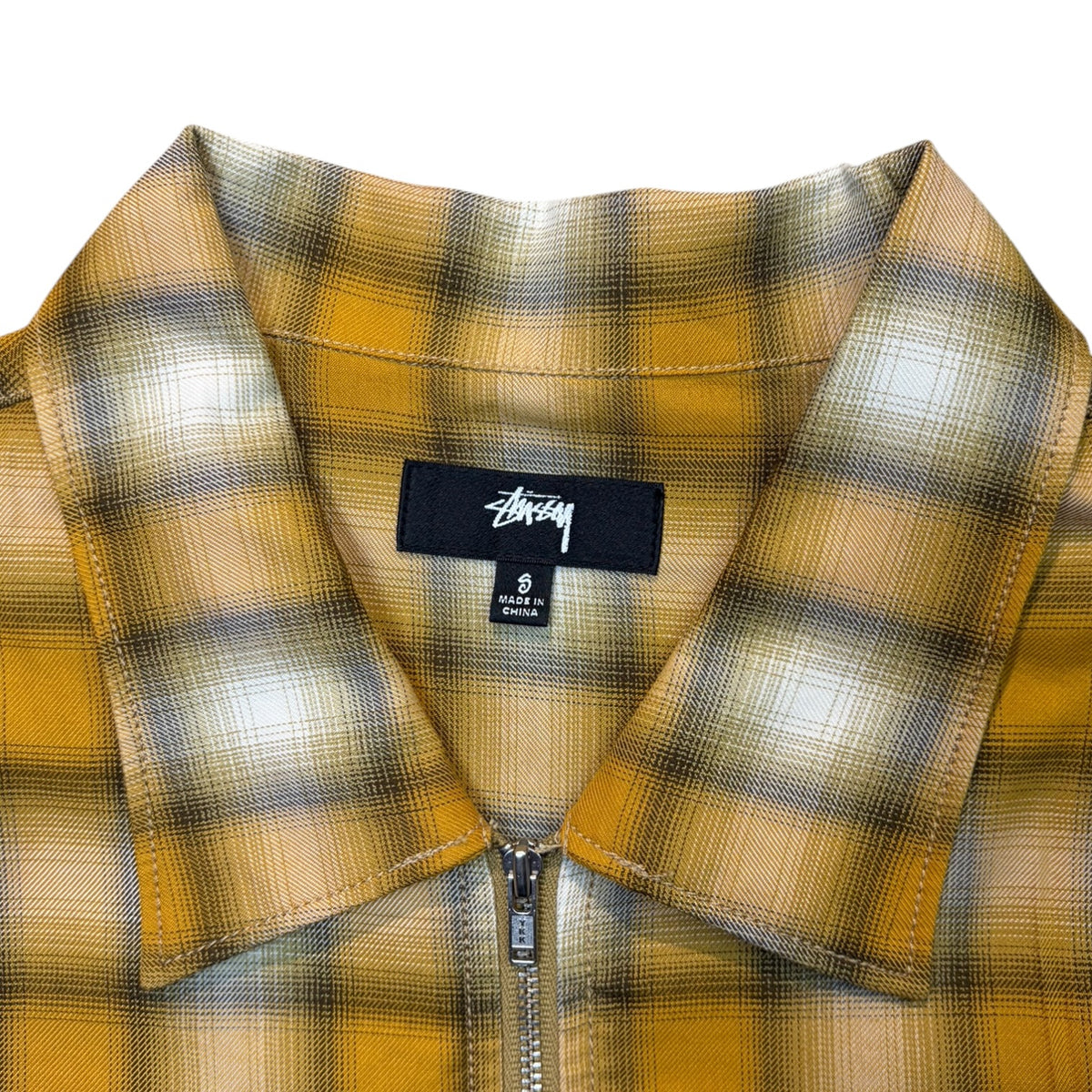 Stussy Eddie Plaid Zip Shirt Mustard