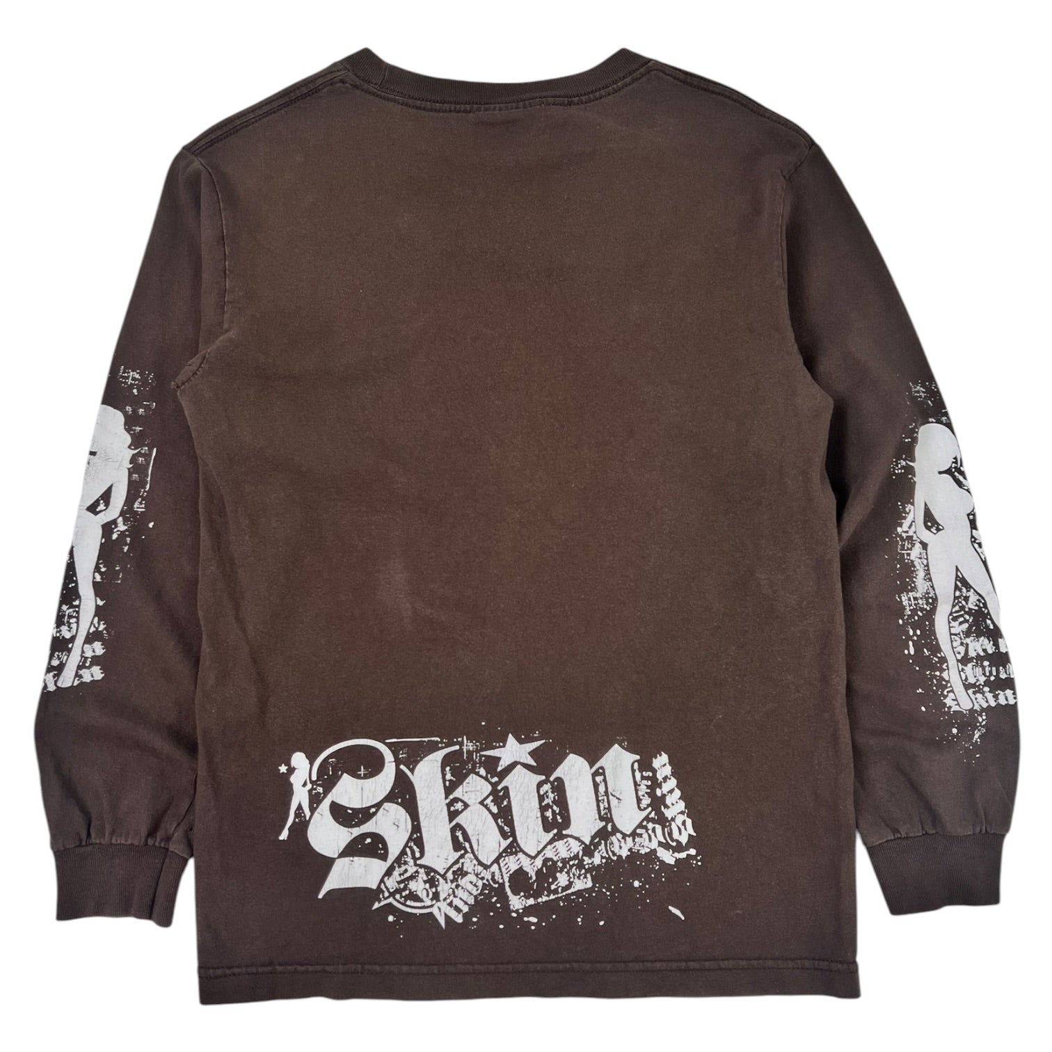 Y2K Vintage Skin Industries Long Sleeve T Shirt Brown