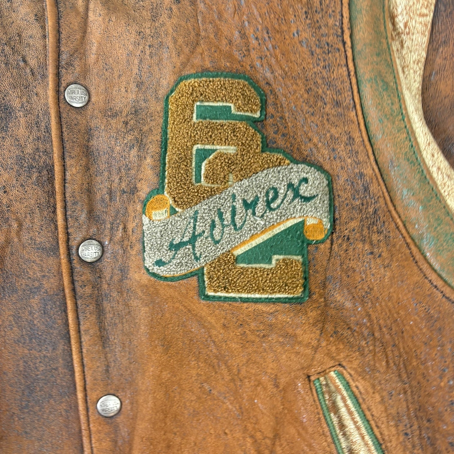Vintage Avirex Varsity Collegiate Jacket Brown