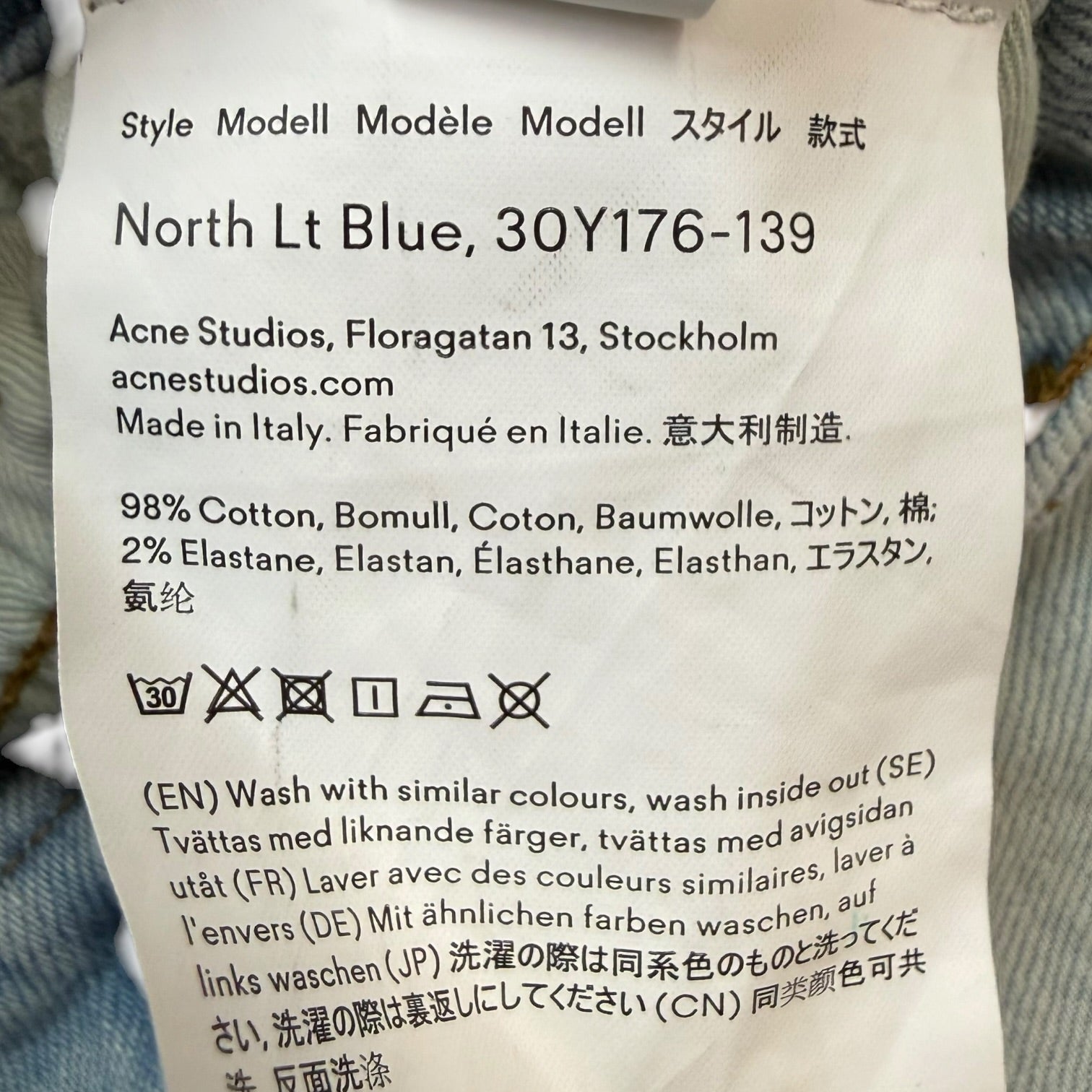 (W) Acne Studios Blå Konst Denim Pants Light Wash
