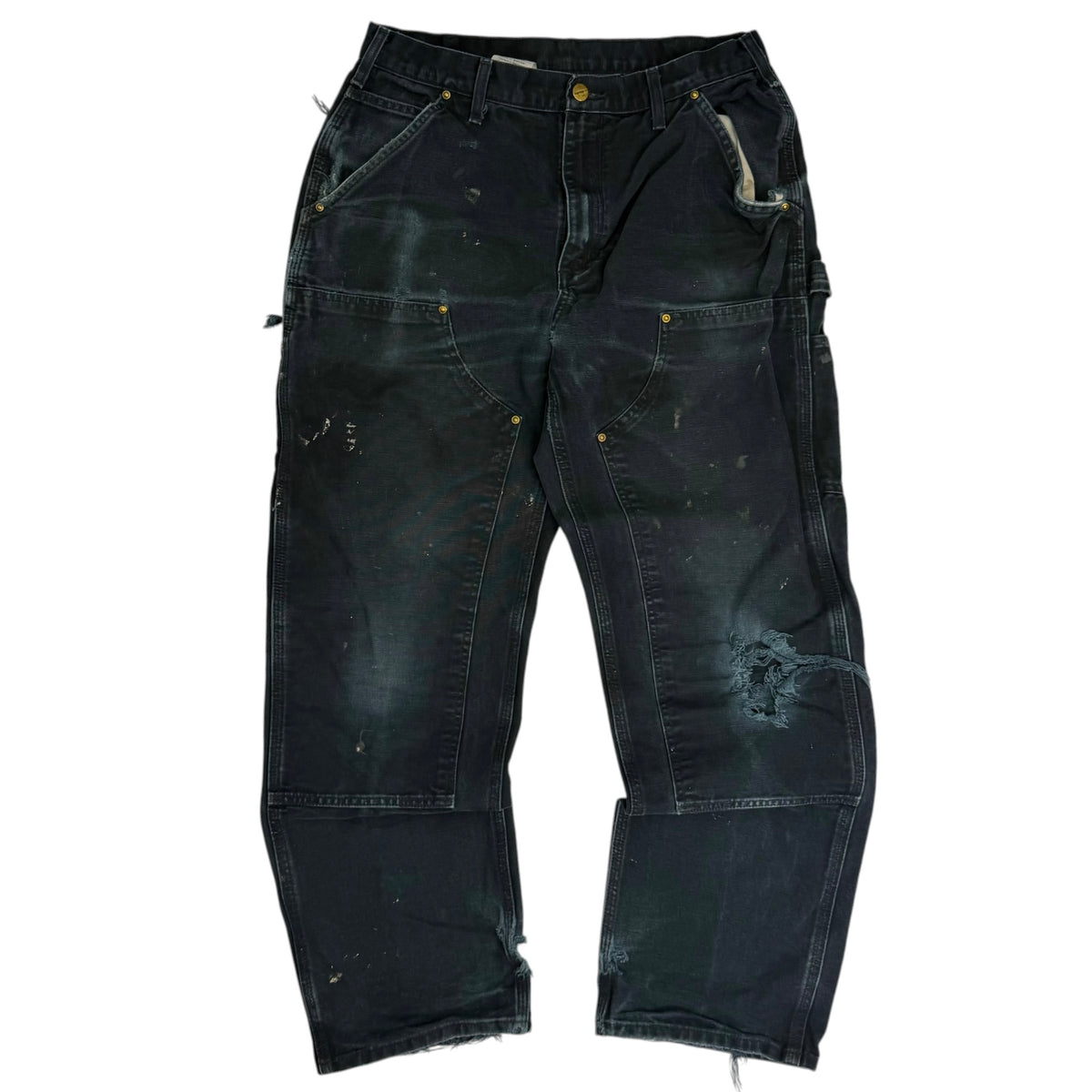Vintage Carhartt Double Knee Distressed Pants Black