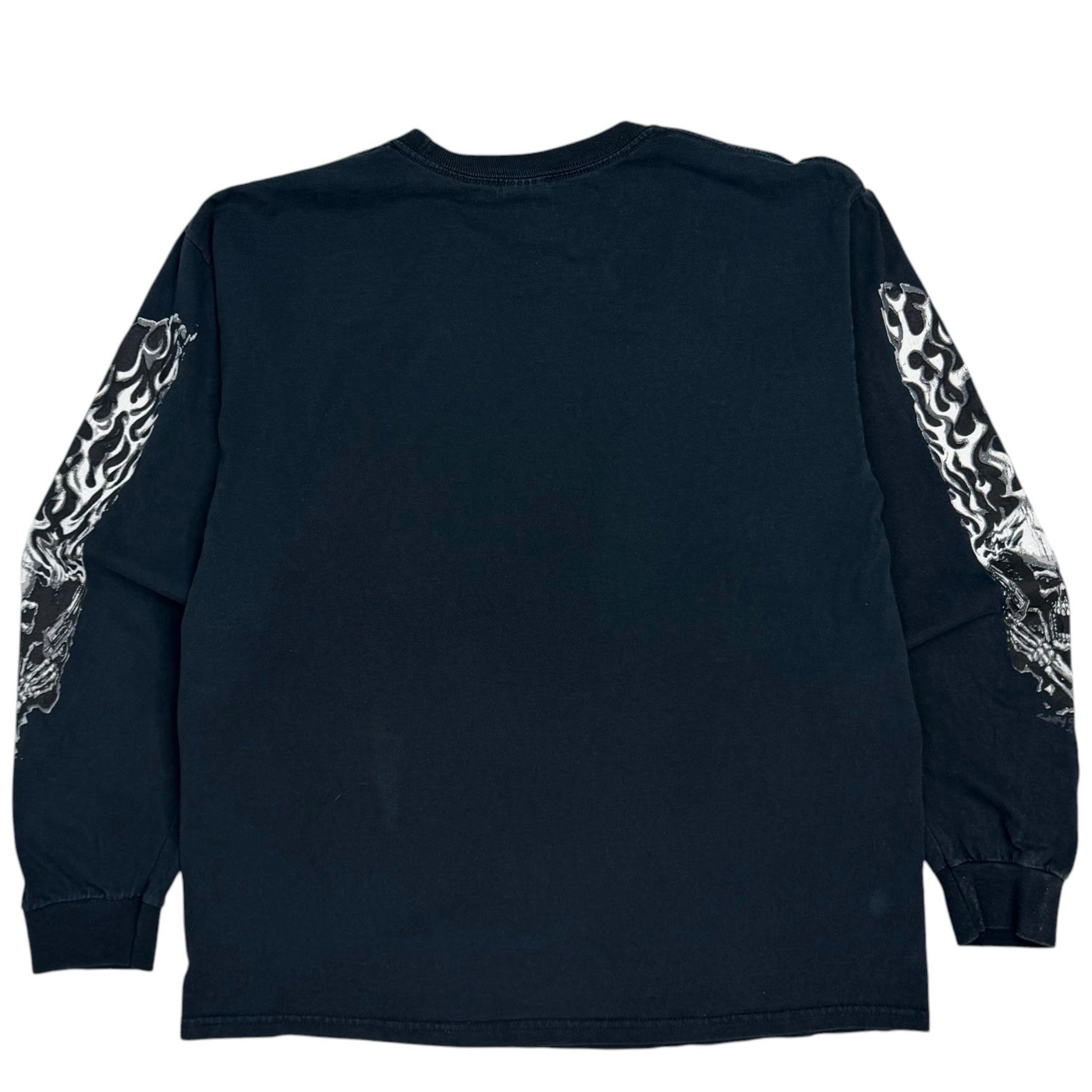 Vintage Flaming Skulls Longsleeve Black