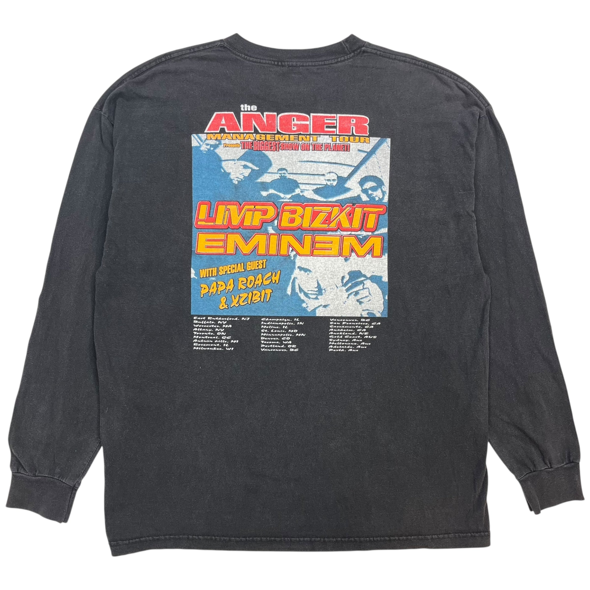 2000 Limp Bizkit Eminem Anger Management Tour Long Sleeve Tee Black