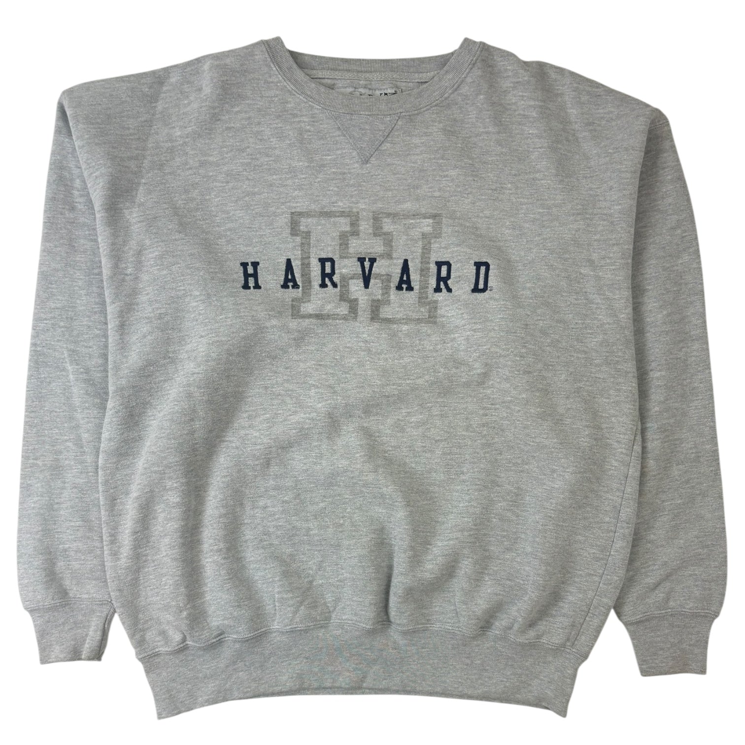 Vintage Harvard Embroidered Crewneck Grey