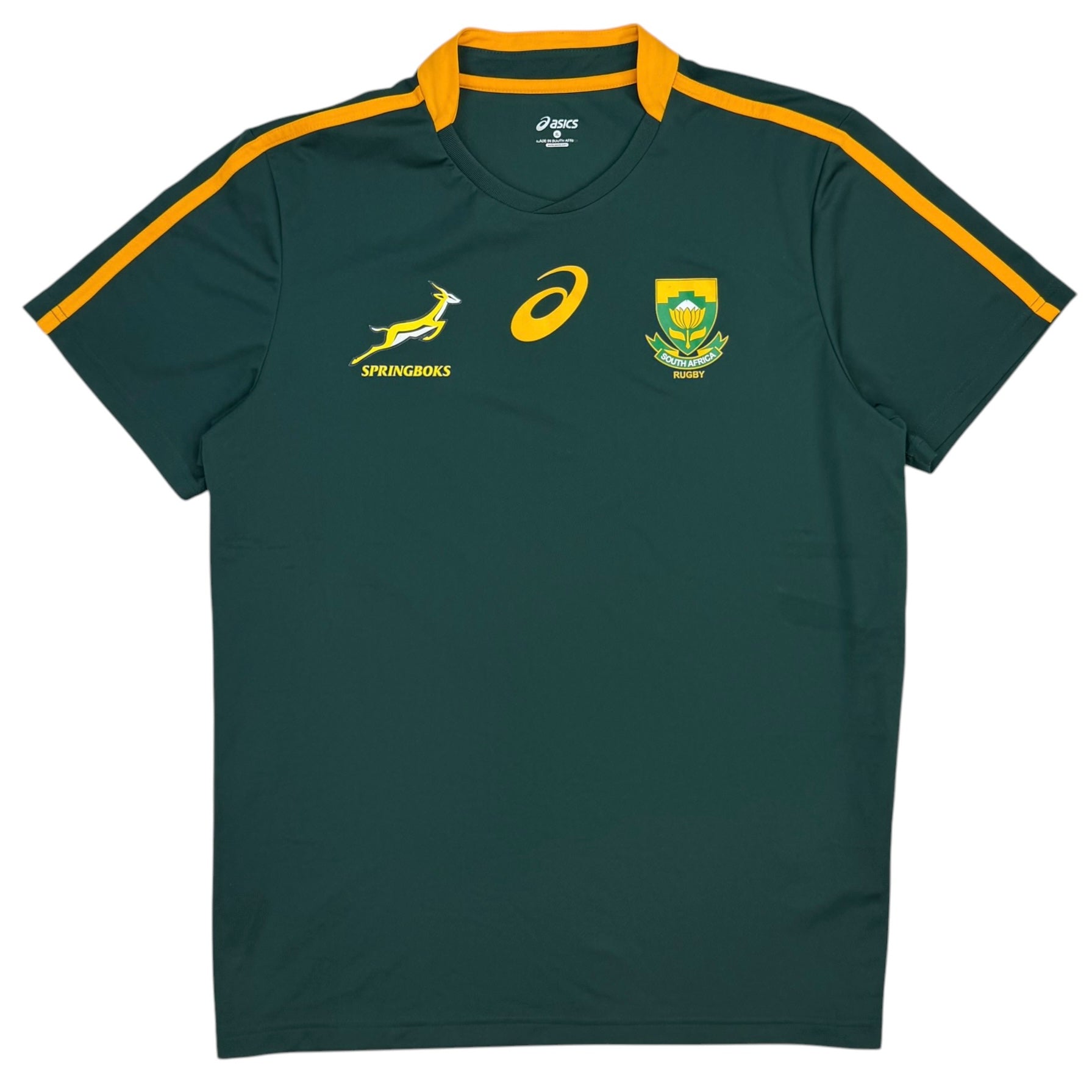 Vintage Asics South Africa Rugby Springbooks Jersey Green