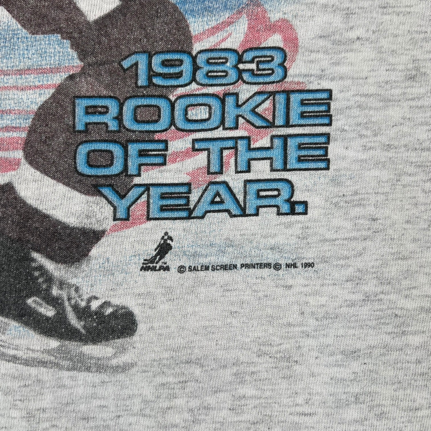 Vintage 1990 Salem Sportswear Detroit Red Wings Steve Yzerman T-shirt Heather Grey
