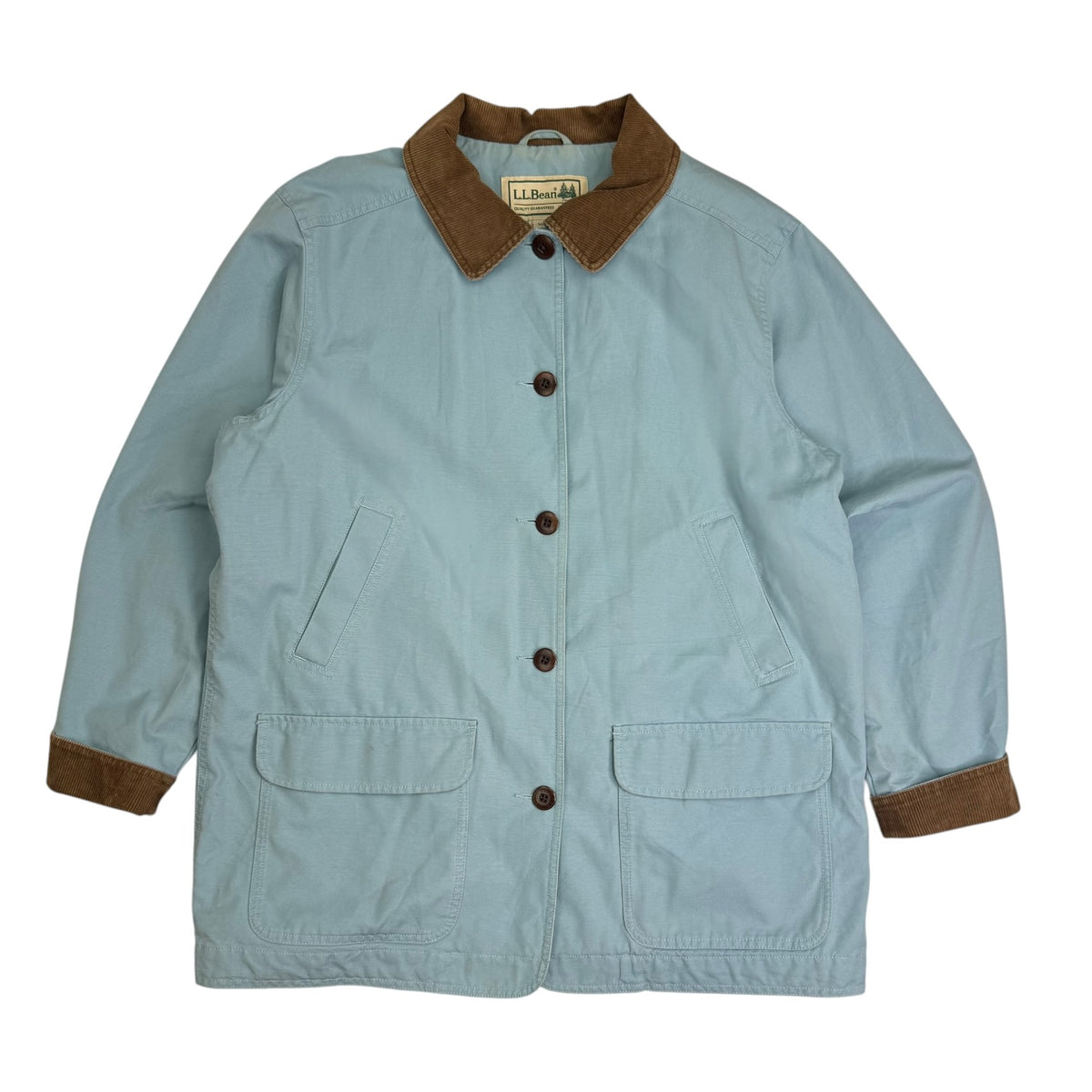 (W) Vintage L.L. Bean Canvas Chore Coat Light Blue