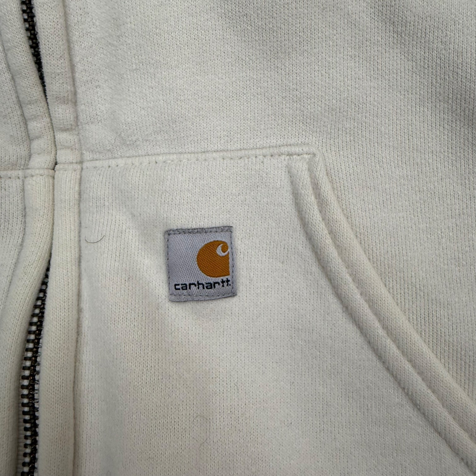 (W) Vintage Carhartt Zip Up Sweater Cream