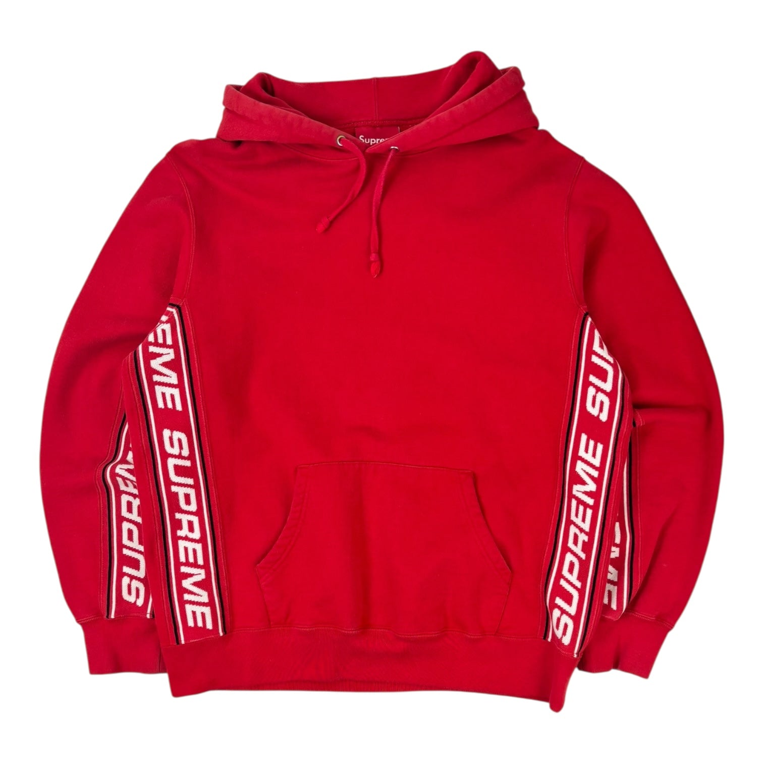Supreme FW19 Text Rib Hoodie Red