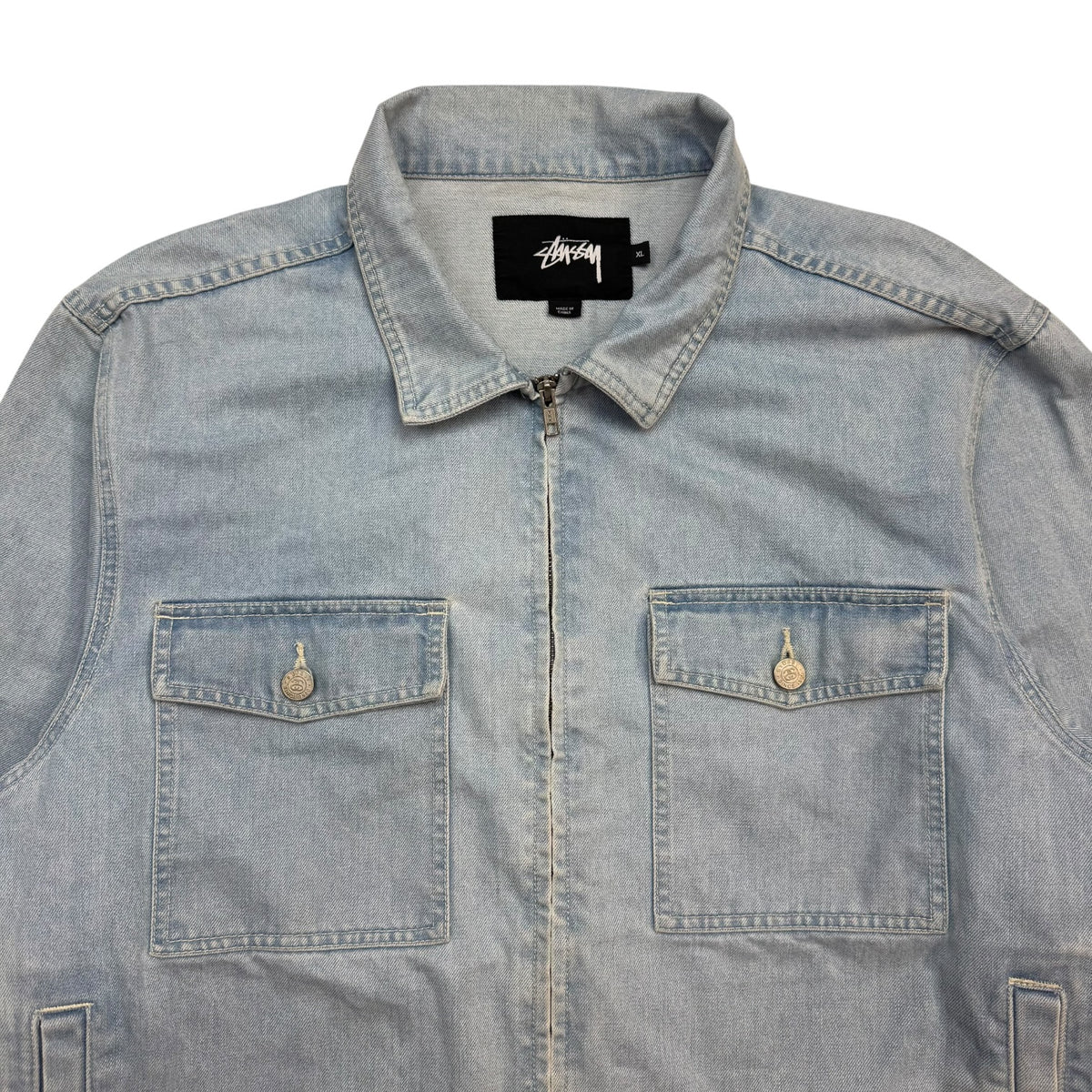Stussy Washed Denim Garage Jacket Light Wash