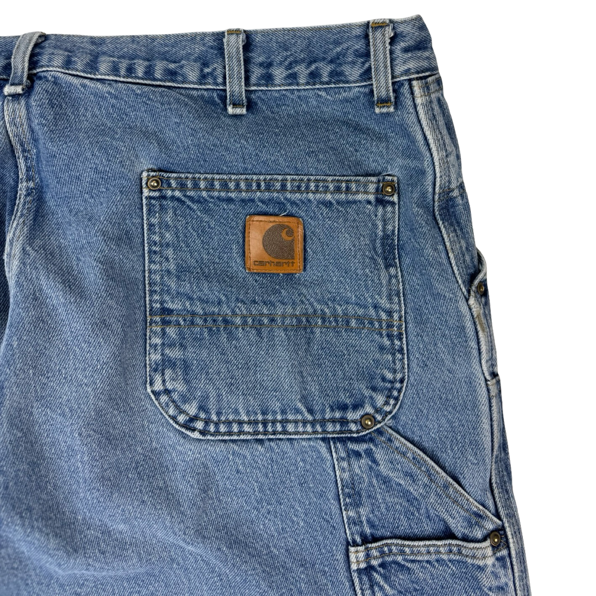 Vintage Carhartt Denim Double Knee Bottoms Faded Blue