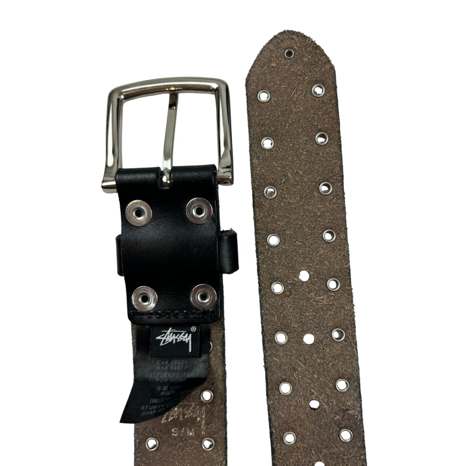 Stussy 8 Ball Studded Leather Belt Black