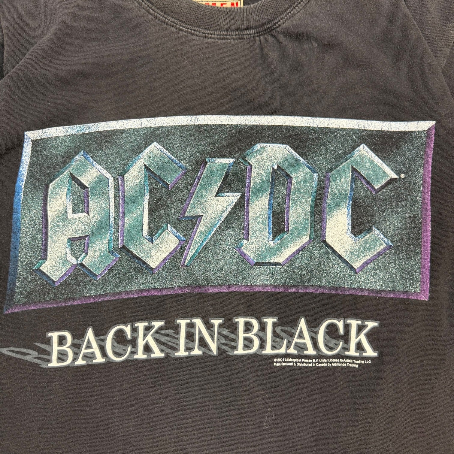 2001 AC/DC Back In Black Tee Black