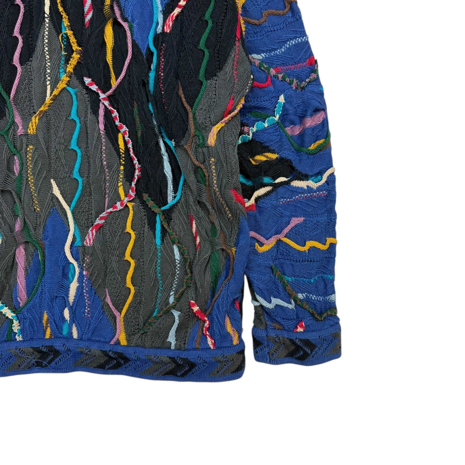 Vintage Coogi Australia Cable Knit Sweater Blue/Multicolour