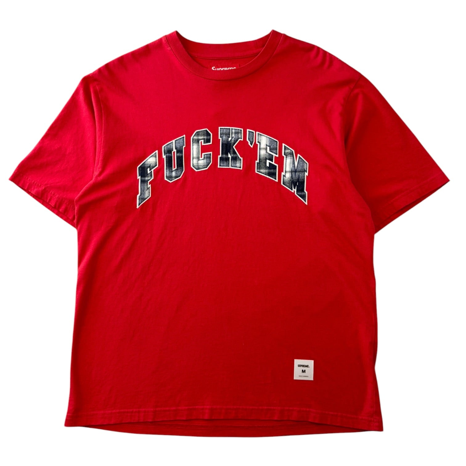 Supreme SS26 Fuck Em Plaid T-Shirt Red