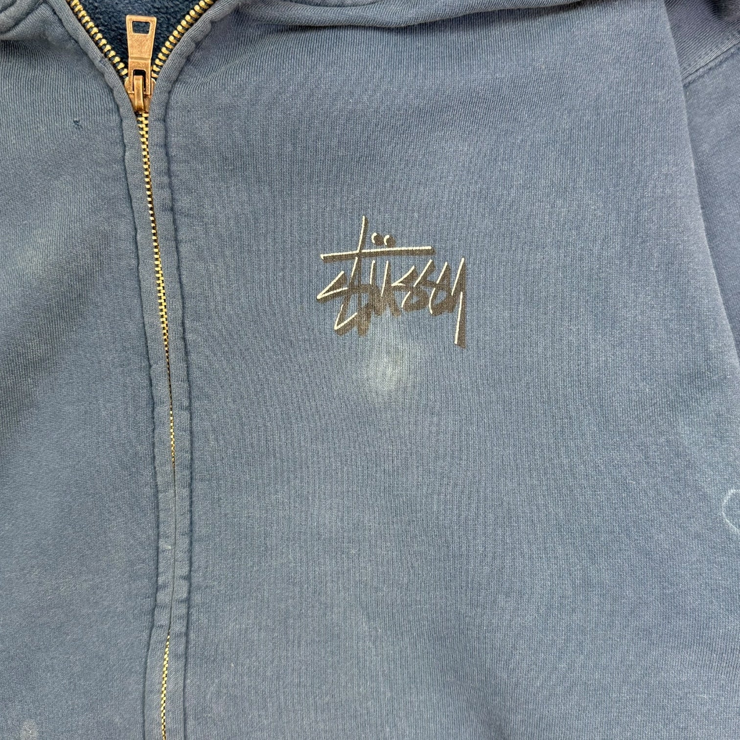 Stussy Basic Zip Hoodie Faded Navy