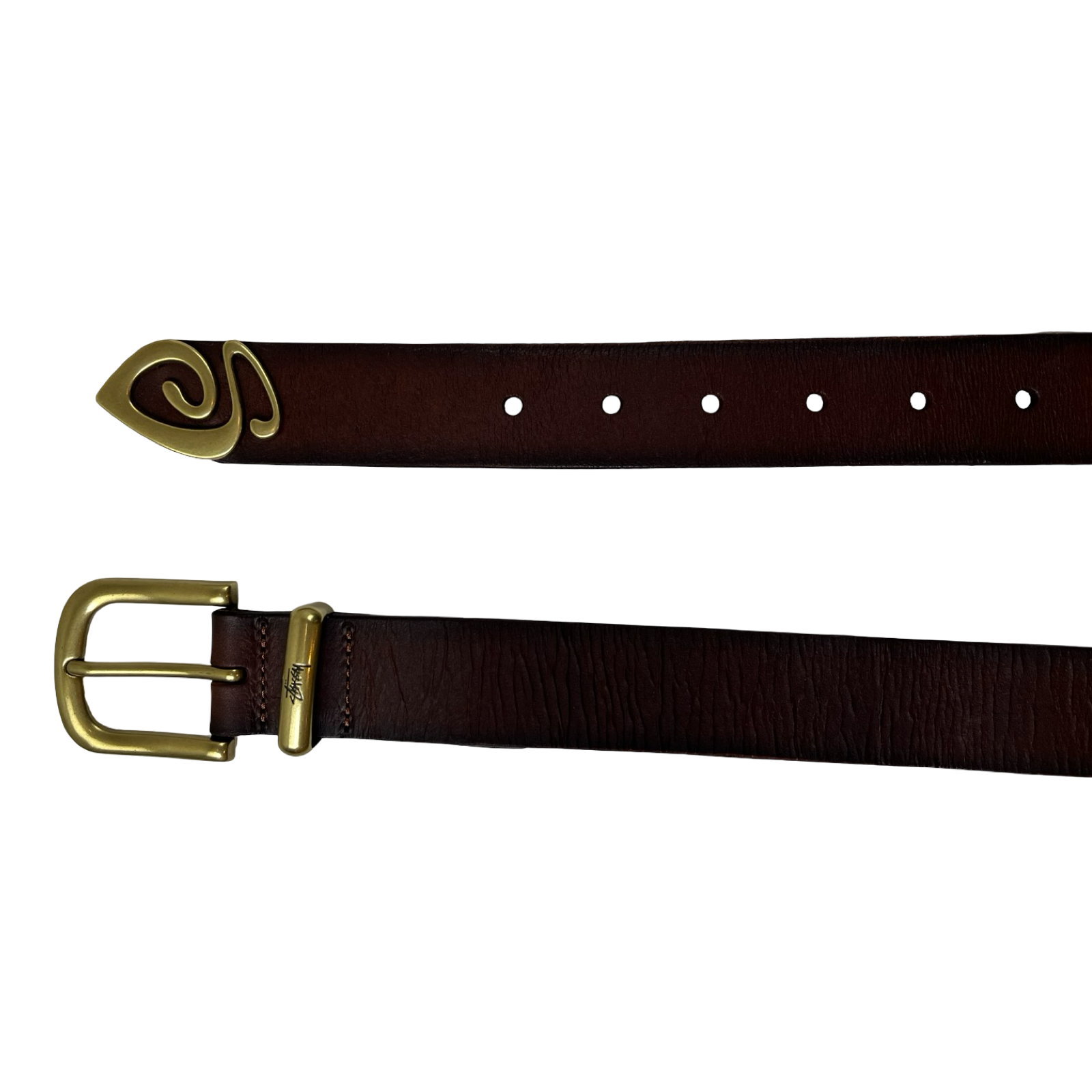Stussy Metal S-Tip Belt Desert Brown