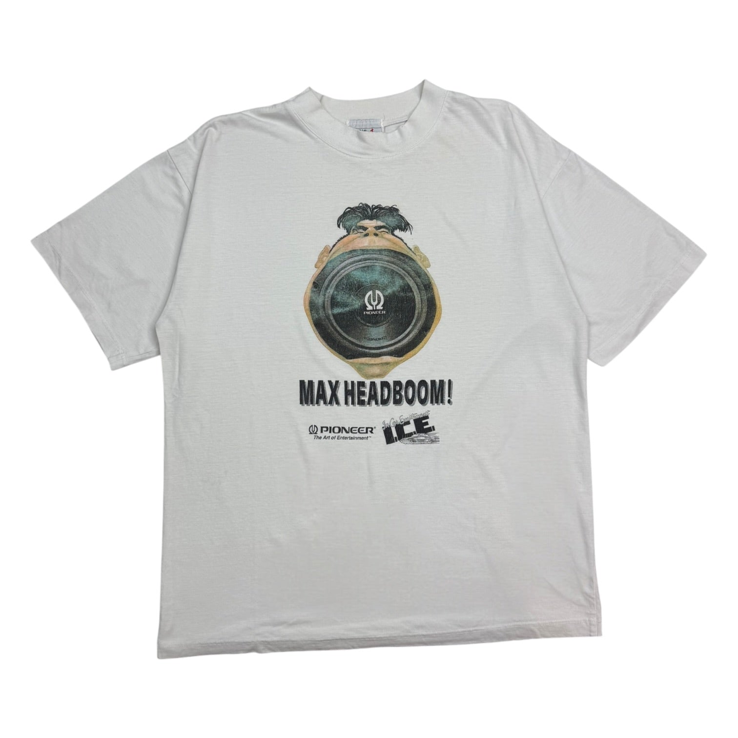 Vintage Pioneer Audio Max Headboom Spoof Tee White