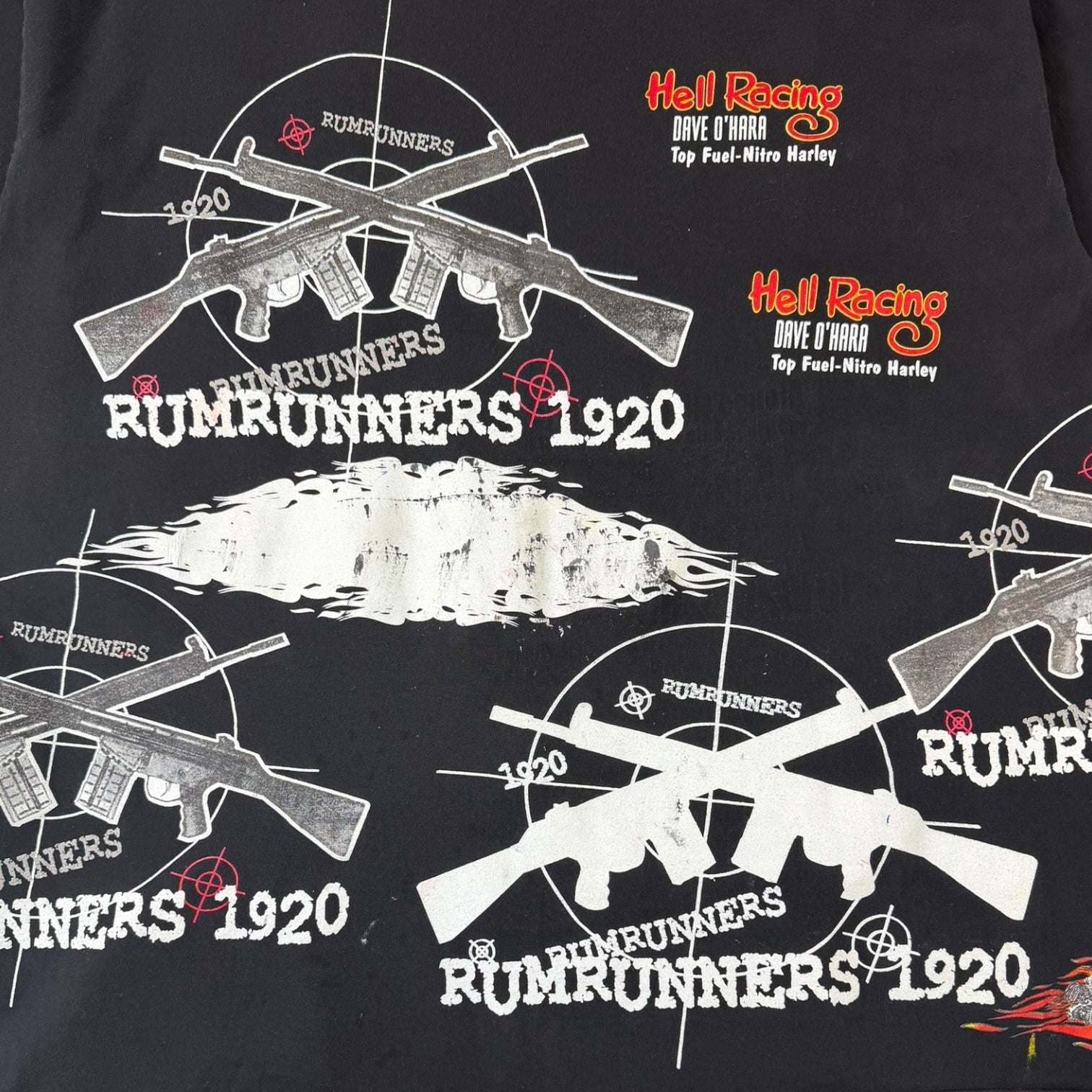 Vintage Hell Racing Rumrunners 1920 Graphic T-Shirt Black