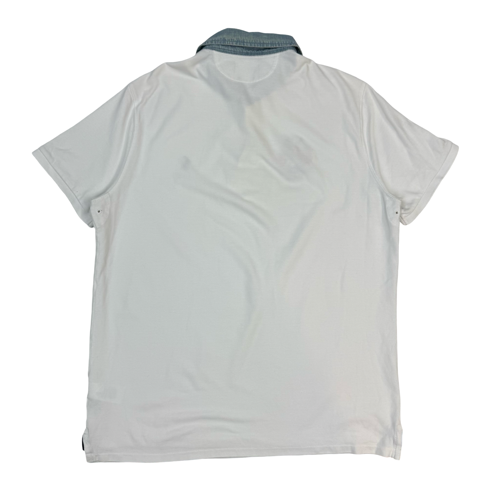 Vintage Polo Ralph Lauren USA Denim Collar Polo Shirt White