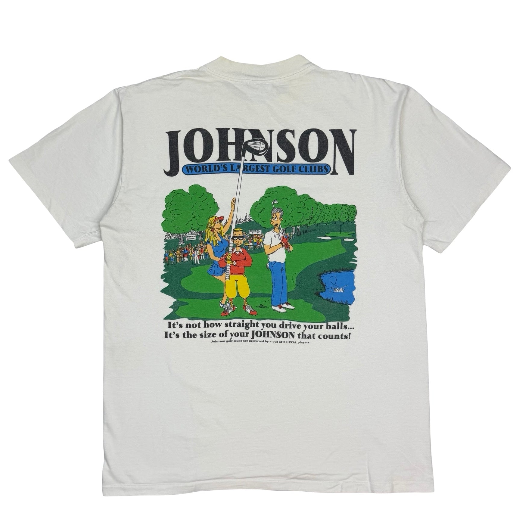 Vintage Johnson Worlds Largest Golf Club Tee White