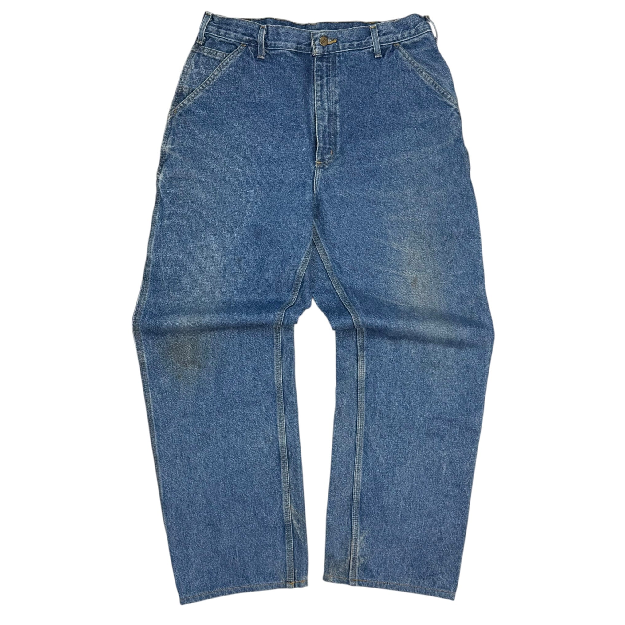 Vintage Carhartt Denim Dungaree Fit Pants Blue