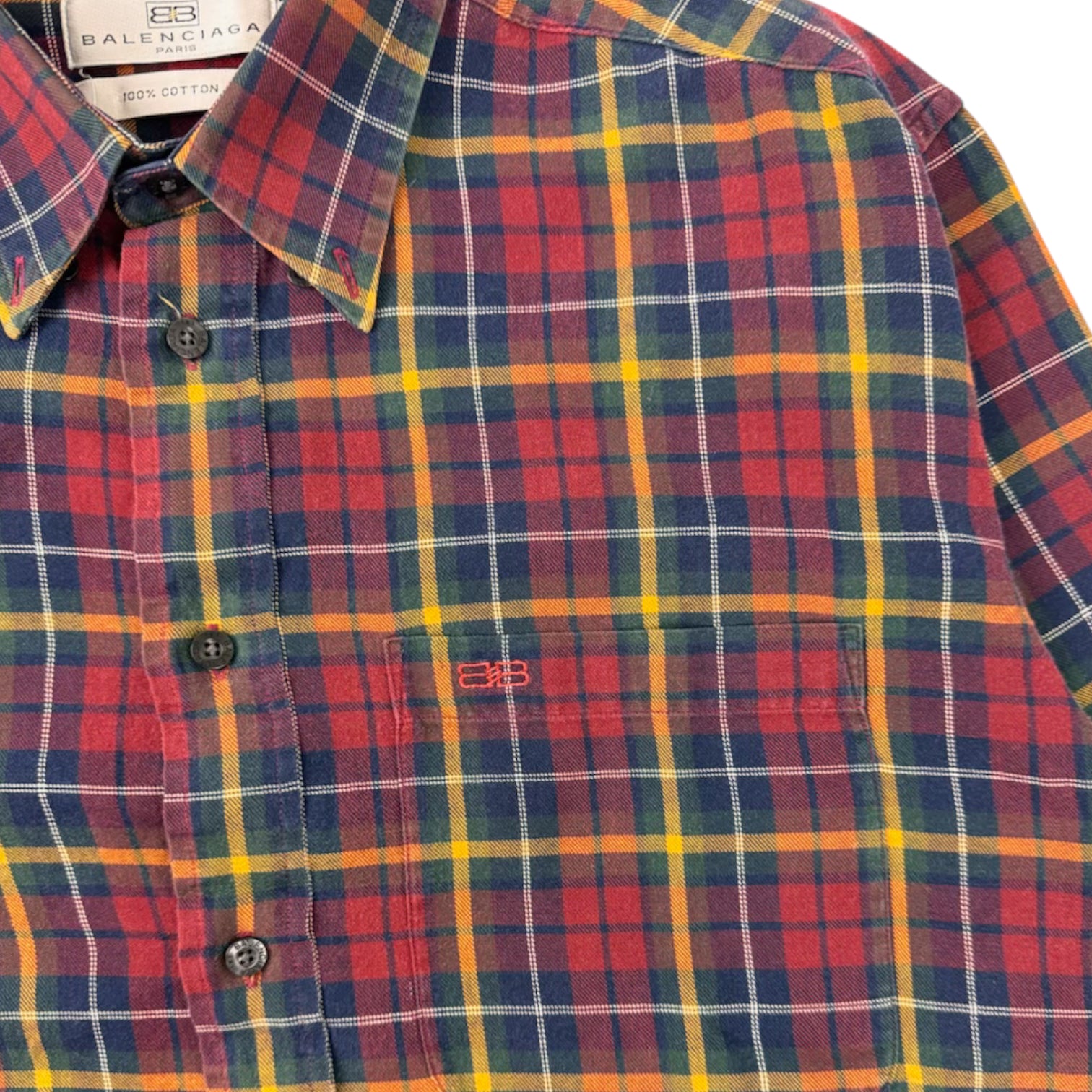 Vintage Balenciaga BB Checkered Button Up Shirt