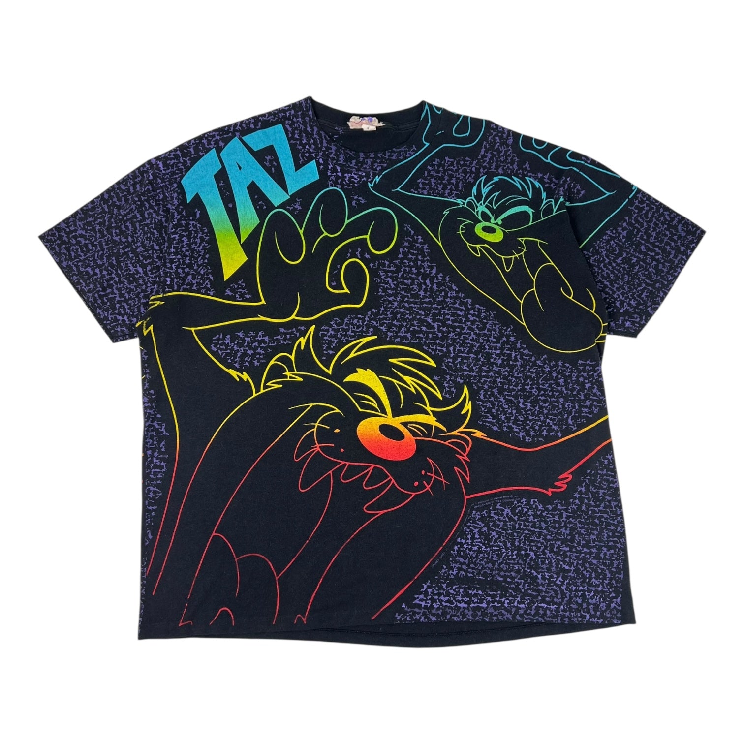 Vintage 1993 Tasmanian Devil AOP T-Shirt Black