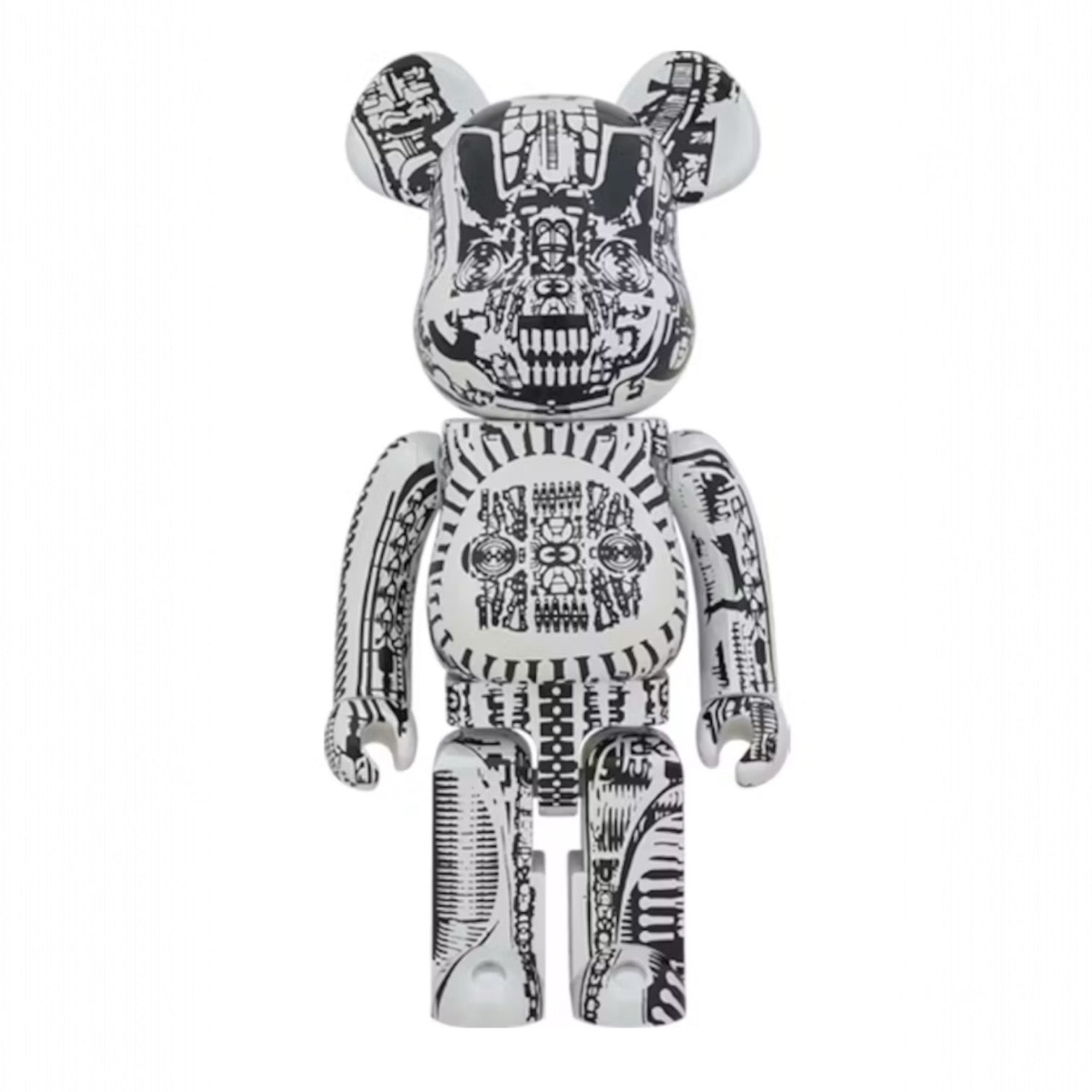 HR Giger 1000% Bearbrick White Chrome
